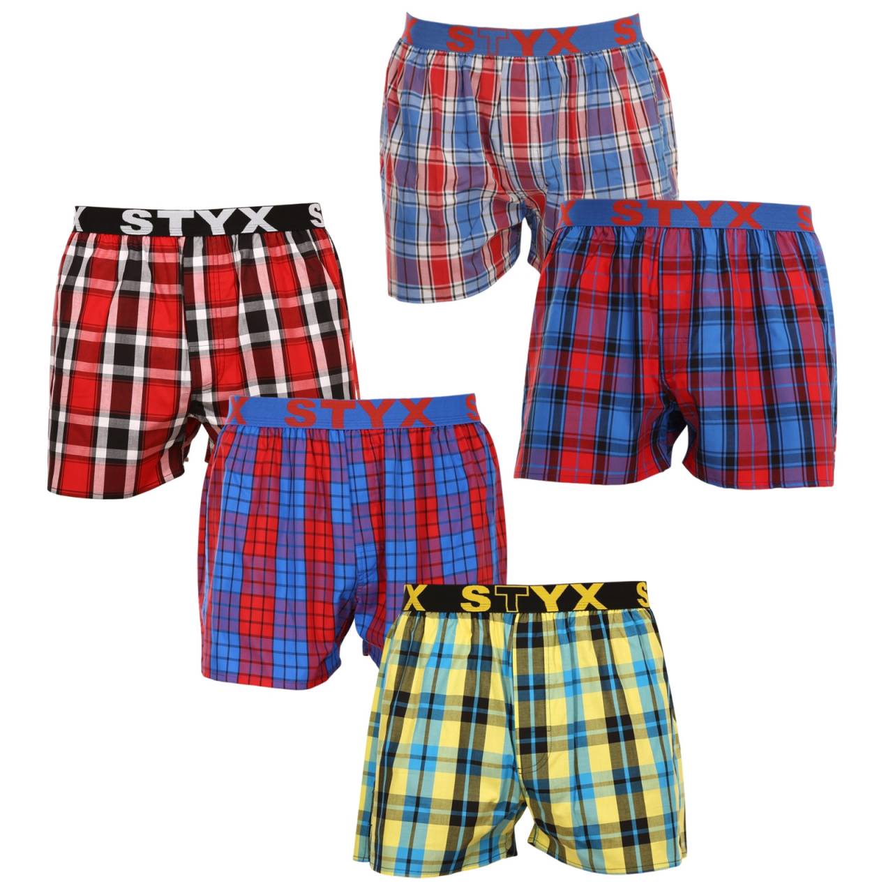 5PACK Styx ανδρικό σορτς αθλητικό ελαστικό πολύχρωμο (5B0987351) XL.
Ψάχνετε για σορτς που συνδυάζουν στυλ, άνεση και κορυφαία ποιότητα; Τότε αυτά τα σορτς Styx είναι για εσάς!
Ποιοτικό βαμβάκι για τέλεια άνεση
Το σορτς είναι κατασκευασμένο από 100% βαμβάκι υψηλής ποιότητας, το οποίο είναι όχι μόνο απαλό στην αφή, αλλά και εξαιρετικά αναπνέον.
Κλασικό κόψιμο και μοντέρνα εμφάνιση
Χάρη στη χαλαρή εφαρμογή, θα νιώσετε απόλυτα άνετα με αυτό το σορτς, καθώς παρέχει άφθονο χώρο για φυσική κίνηση.
Γιατί πρέπει να δοκιμάσετε σίγουρα τα σορτς Styx

100% βαμβάκι για μέγιστη άνεση: Το σορτς είναι κατασκευασμένο από βαμβάκι υψηλής ποιότητας, το οποίο είναι μαλακό, αναπνέει και είναι φιλικό προς το δέρμα, εξασφαλίζοντας άνεση όλη την ημέρα.
Αθλητικό υφασμένο καουτσούκ: Το σταθερό αλλά άνετο ελαστικό με το λογότυπο Styx συγκρατεί το σορτς στη θέση του χωρίς δυσάρεστες εγκοπές ή χαλάρωση.
Τσέχικη παραγωγή και ποιότητα κατασκευής: Η Styx είναι μια παραδοσιακή τσέχικη μάρκα που υπερηφανεύεται για την ακρίβεια στην κατασκευή, την ανθεκτικότητα και τη μεγάλη διάρκεια ζωής των προϊόντων.

Η τσεχική μάρκα Styx προσφέρει διασκέδαση και κορυφαία ποιότητα
Τα εσώρουχα Styx θα είναι ιδιαίτερα δημοφιλή σε εκείνους για τους οποίους η ατομικότητα είναι σημαντική.
Πώς να φροντίσετε τα σορτς Styx;
Για να διατηρήσετε το σορτσάκι σας σε εξαιρετική φόρμα για μεγάλο χρονικό διάστημα, σας προτείνουμε τις ακόλουθες συμβουλές.

Πλυντήριο ρούχων: Συνιστούμε πλύσιμο στους 30 °C για να διασφαλιστεί ότι το βαμβάκι διατηρεί την απαλότητά του και τα χρώματα παραμένουν πλούσια.
Στεγνωτήριο: Το στέγνωμα στο στεγνωτήριο δεν συνιστάται για να αποφευχθεί η συρρίκνωση του υλικού.
Σιδέρωμα: Το βαμβάκι μπορεί να σιδερωθεί, αλλά συνιστούμε χαμηλότερη θερμοκρασία για να μην καταστραφεί το ύφασμα.

Συμβουλή: Γίνετε ειδικός στη συντήρηση εσωρούχων με τις συμβουλές του άρθρου μας και δώστε στα αγαπημένα σας κομμάτια τη φροντίδα που τους αξίζει.