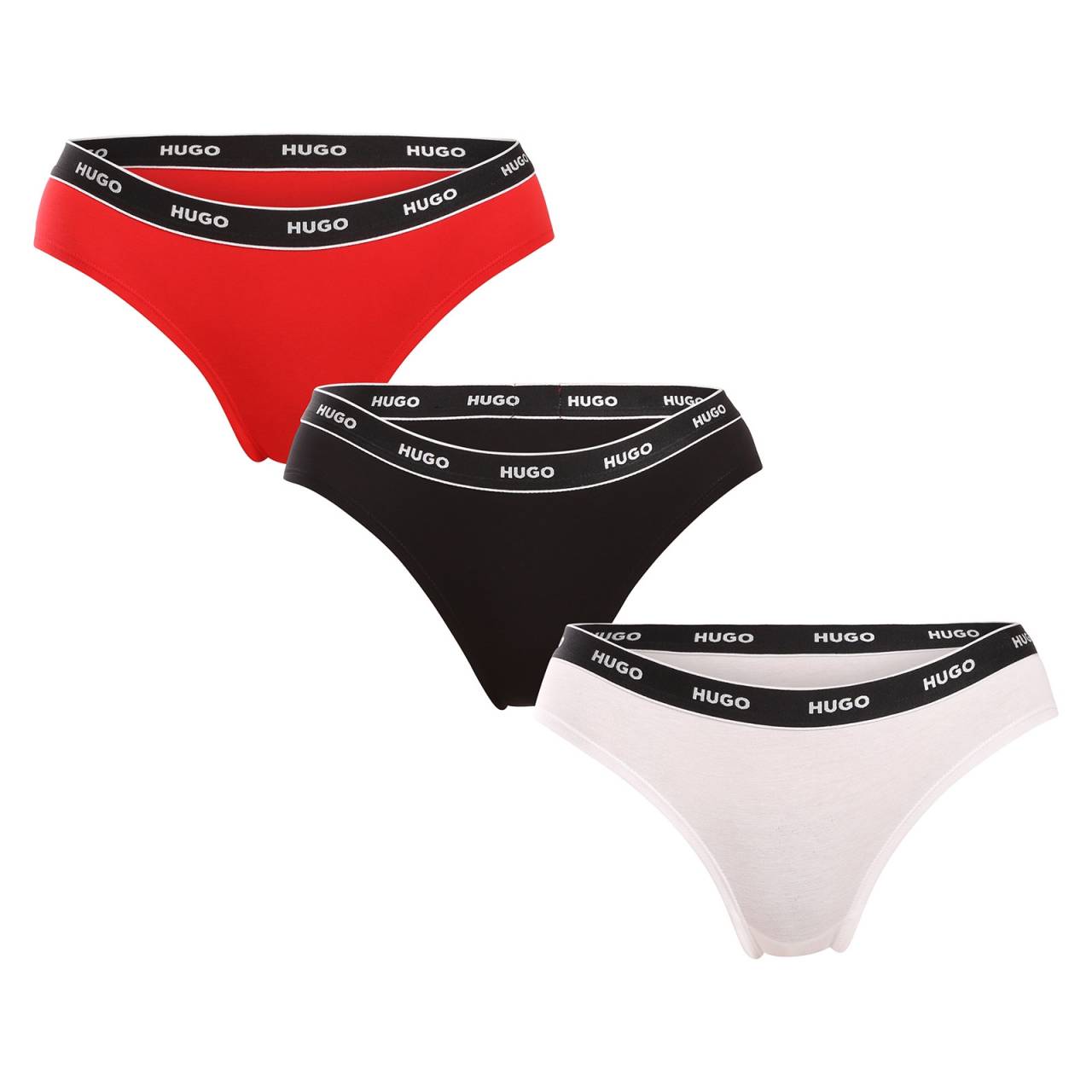 3PACK dámske nohavičky HUGO viacfarebné (50480157 968) XL.
Hľadáte spodnú bielizeň, ktorá je jednoduchá, štýlová a dokonale pohodlná?
Vysoko kvalitný materiál pre celodenné pohodlie
Nohavičky HUGO sú vyrobené z pohodlnej bavlny, ktorá je priedušná a šetrná k pokožke.
Moderný dizajn s tkanou gumou
Klasické dámske nohavičky získavajú moderný vzhľad vďaka kontrastnej tkanej gume v páse.
Prečo vyskúšať nohavičky HUGO

Pohodlný materiál: Pohodlie a perfektné padnutie.
Štýlový tkaný elastický pás: Moderný detail, ktorý dodáva šmrnc.
Univerzálny strih: Vhodný k akémukoľvek outfitu a na akúkoľvek príležitosť.

Spodná bielizeň HUGO pre milovníkov pohodlia a luxusu
Značka spodnej bielizne Hugo patrí do rodiny odevov Hugo Boss a vyznačuje sa vysokou kvalitou materiálov a precíznym spracovaním.
Ako sa starať o nohavičky HUGO
Aby vaše nohavičky zostali dlho v perfektnom stave, odporúčame dodržiavať tieto pokyny na údržbu.

Pranie: Nohavičky perte na 40 °C, najlepšie naruby, aby ste chránili gumu a farbu.
Sušenie: Neodporúčame sušiť nohavičky v sušičke – najlepšie je nechať ich voľne uschnúť.
Žehlenie: V prípade potreby môžete nohavičky žehliť pri nízkej teplote, ale vždy naruby, aby ste chránili gumu a farbu.

Tip: Nájdenie správneho kusu spodnej bielizne, ktorý vám perfektne sedí, môže byť niekedy náročné.