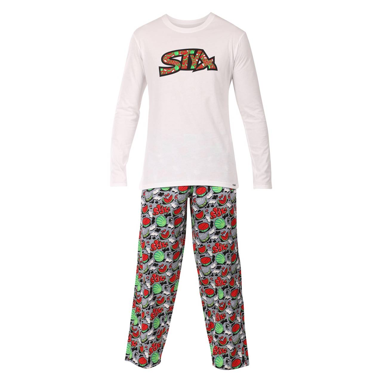 Styx Herenpyjama meloenen (PDP1459) L.
Wil je genieten van maximaal comfort wanneer je thuis slaapt en ontspant?
Hoogwaardige materialen voor maximaal comfort
Styx herenpyjama's zijn gemaakt van eersteklas materialen die de hele nacht comfort garanderen.
Comfortabele pasvorm en modern ontwerp
De Styx pyjamasnit is ontworpen voor ultiem comfort.
Waarom kiezen voor de herenpyjama van Styx?

Eersteklas materialen: Katoen-satijn voor de broek, zacht katoen voor het shirt.
Comfortabele pasvorm: Bewegingsvrijheid en maximaal comfort.
Tsjechische productie: Kwaliteitsgarantie en ondersteuning voor lokale producten.

Kwaliteit uit Tsjechië - dat is Styx ondergoed
Het merk Styx heeft meer dan 30 jaar ervaring in het produceren van hoogwaardige lingerie en homewear.
Hoe verzorg je een pyjama van Styx?

Wasgoed: Wassen op 30 °C met een mild reinigingsmiddel.
Drogen: Het is het beste om het vrij te laten drogen, sla de droger over.
Strijken: Strijk indien nodig binnenstebuiten op laag vuur.

Tip: Word een expert in lingerieonderhoud met het advies in ons artikel en geef je favoriete lingerie de zorg die ze verdient.