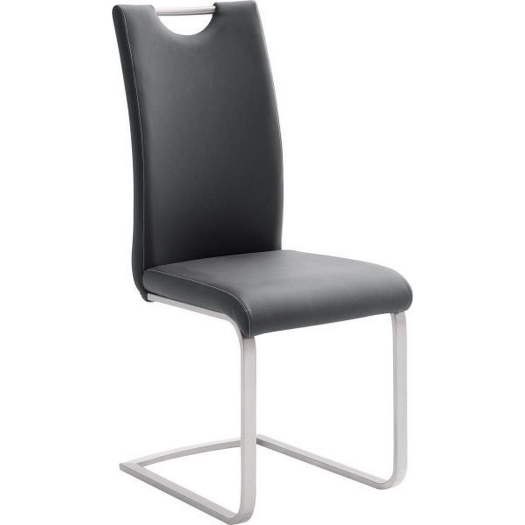 Novel STOLIČKA S PRUŽNÝM PODNOŽÍM, kožený vzhľad, čierna, farba ušľachtilej ocele.