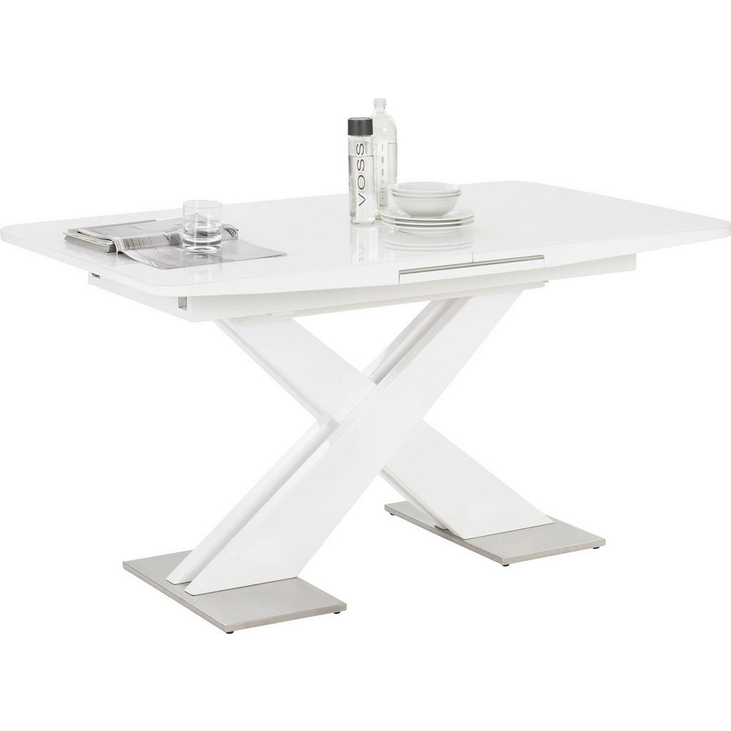 Hom`in JEDÁLENSKÝ STÔL, biela s vysokým leskom, 140-175/85/76 cm.