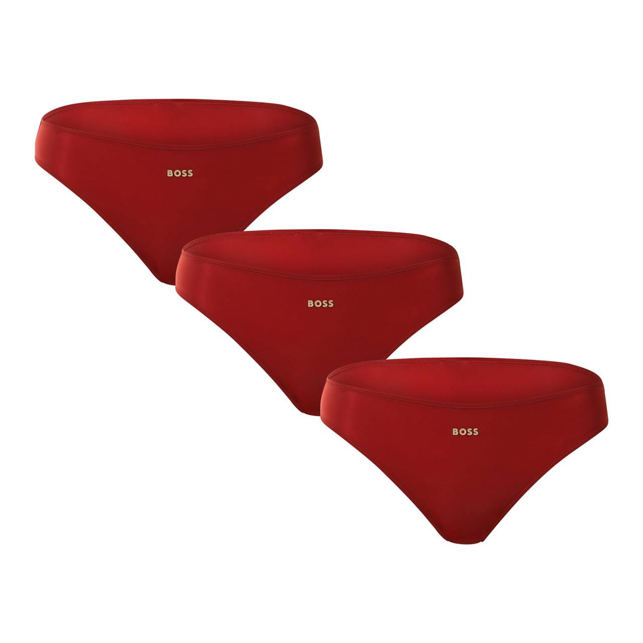 3PACK dámske nohavičky BOSS červené (50527245 610) M.
Doprajte si elegantný komfort s dámskými nohavičkami BOSS, ktoré dokonale spájajú minimalistický štýl s funkčnosťou moderného materiálu.
Moderný materiál pre každodenné pohodlie
Nohavičky BOSS sú vyrobené z najkvalitnejších umelých vlákien, ktoré vám poskytnú maximálne pohodlie.
Nenápadné pod oblečením, dokonalé pre tvoj štýl
Hladké vyhotovenie bez zbytočných švov a klasický strih robia z týchto nohavičiek nepostrádateľný základ každodenného outfitu.
Prečo si spodné nohavičky BOSS zamilujete

Mimoriadne príjemný a elastický materiál, ktorý sa ľahko udržiava.
Hladký strih pre maximálne pohodlie a neviditeľnosť pod oblečením.
Diskrétny dizajn vhodný na každú príležitosť.

Spodná bielizeň BOSS si obľúbia všetky štýlové ženy
Značka BOSS sa oddelila od známeho výrobcu odevov Hugo Boss ako rad produktov pre mužov a ženy, ktorí milujú kvalitné kúsky a nadčasový vzhľad.
Ako správne starať sa o nohavičky BOSS
Aby ti tvoje nové spodné prádlo vydržalo ako nové, odporúčame dodržiavať nasledujúce pokyny na údržbu.

Pranie: Per na 40 °C, najlepšie v ochrannom sáčku.
Sušenie: Nevhodné do sušičky - suš voľne na vzduchu, ideálne v tieni, aby sa zachovala pružnosť.
Žehlenie: Možno žehliť na veľmi nízky stupeň, ale vo väčšine prípadov nie je potrebné.

Tip: Staňte sa odborníkom na údržbu spodnej bielizne vďaka radám v našom článku a doprajte svojim obľúbeným kúskom starostlivosť, ktorú si zaslúžia.