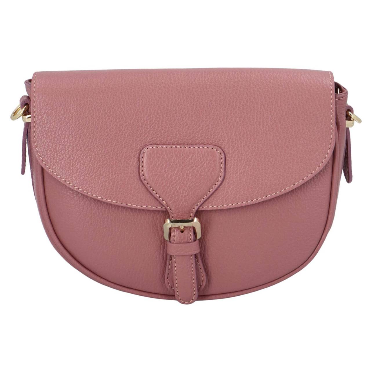 Dámska crossbody kožená kabelka Delami Nisca - ružová.