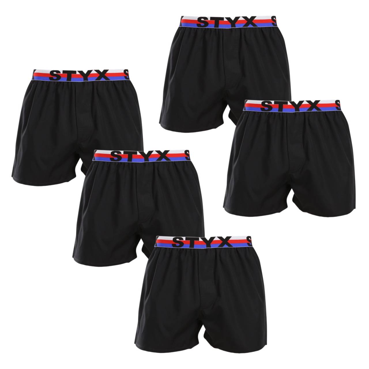 5PACK pánske trenky Styx športová guma čierne trikolóra (5B1960) XXL, trenírky.
Pánske šortky Styx s tkanou športovou gumou sú ideálnou voľbou pre mužov, ktorí hľadajú kombináciu pohodlia, štýlu a praktickosti.
Kvalitná bavlna pre prirodzené pohodlie
Šortky sú vyrobené zo 100 % bavlny, ktorá je známa svojou jemnosťou a priedušnosťou.
Precízny strih a športový dizajn
Šortky Styx sú navrhnuté tak, aby vám poskytli maximálne pohodlie a štýl v každom detaile.
Prečo vyskúšať šortky Styx

Česká kvalita: Šortky sú navrhnuté a vyrobené v Českej republike, čo zaručuje precízne spracovanie.
Štýl a pohodlie: Moderný športový dizajn a prírodný materiál, ktorý vás nesklame.

Spodná bielizeň Styx je jednou z najobľúbenejších
Česká značka Styx je medzi zákazníkmi známa najmä vďaka svojej spodnej bielizni s neotrelými vzormi vo výrazných farbách.
Ako sa starať o šortky Styx
Aby ste si mohli dlho užívať pohodlie šortiek Styx, odporúčame vám dodržiavať tieto pokyny.

Pranie: Perte pri 30 °C s jemným pracím prostriedkom, aby bavlna zostala mäkká a príjemná.
Sušenie: Vyhnite sa sušeniu v bubnovej sušičke a nechajte ich voľne uschnúť na vzduchu.
Žehlenie: V prípade potreby ich môžete žehliť pri nízkej teplote, aby sa zachoval ich dokonalý vzhľad.

Tip: Staňte sa expertom na údržbu spodnej bielizne vďaka tipom v našom článku a doprajte svojim obľúbeným kúskom starostlivosť, ktorú si zaslúžia.