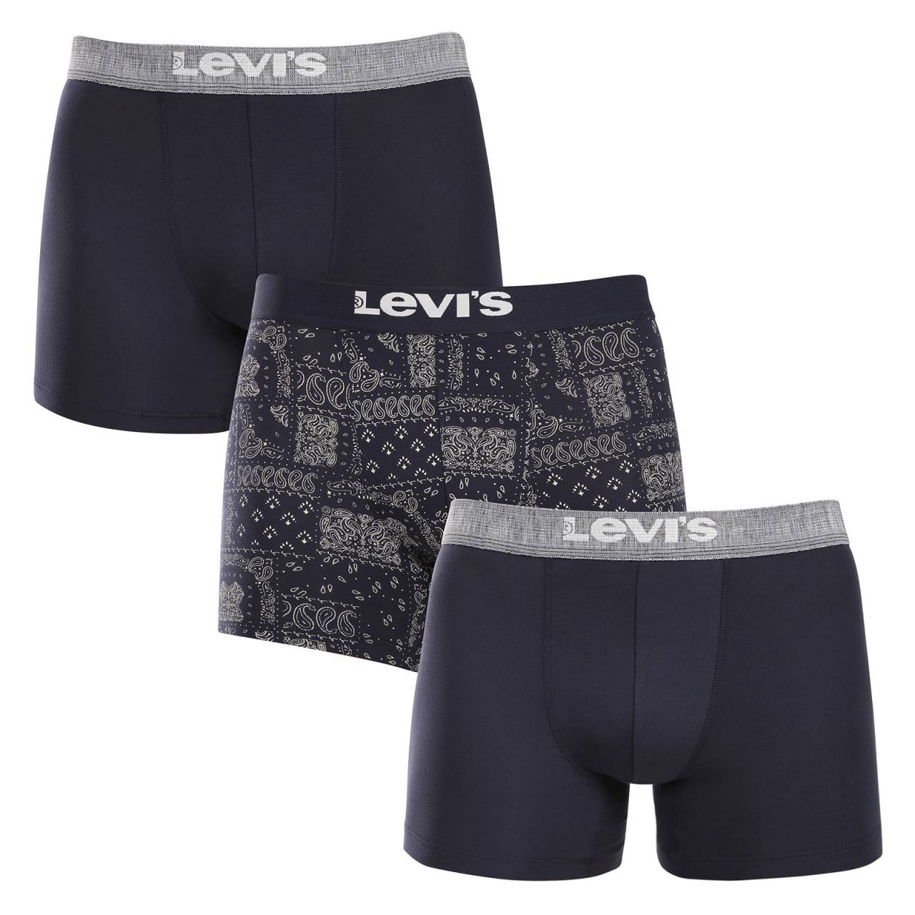 3PACK Levis miesten bokserit moniväriset shortsit moniväriset (701229550 001) L.
Etsitkö mukavia ja edullisia boksereita?
 
Levin bokserishortsit ovat erittäin suosittuja niiden mukavan istuvuuden vuoksi, ja niitä on myös mukava käyttää.
Mitä tulee pesuun - pese bokserit enintään 40 °C:ssa äläkä laita niitä kuivausrumpuun, muuten et ehkä voi enää käyttää niitä - lisätietoja saat alla olevista klassisista tuotetiedoista.