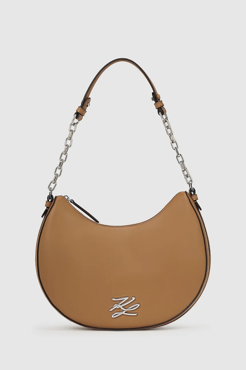 Kožená kabelka Karl Lagerfeld K/AUTOGRAPH čierna farba, A2W30019.