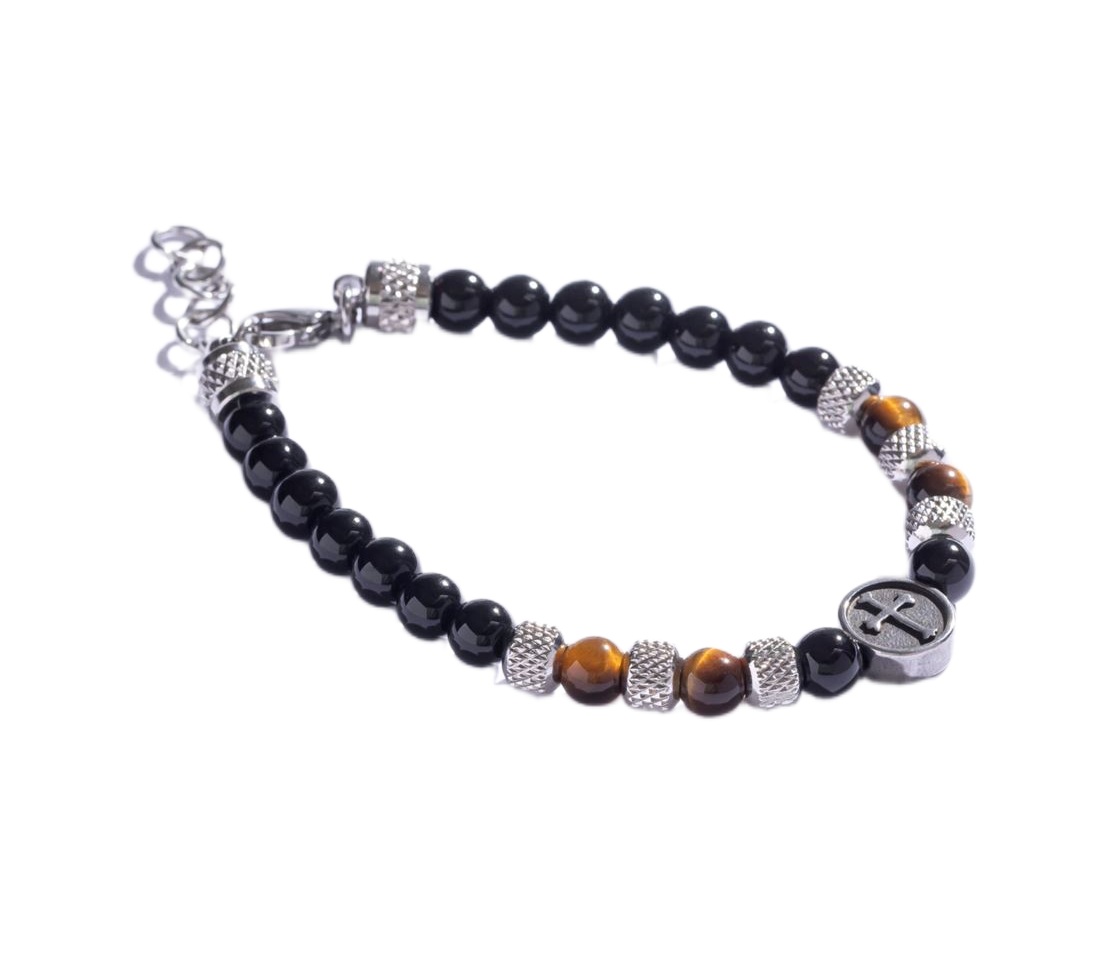 Marc Malone Korálkový náramok s tigrím okom MCGB5018.