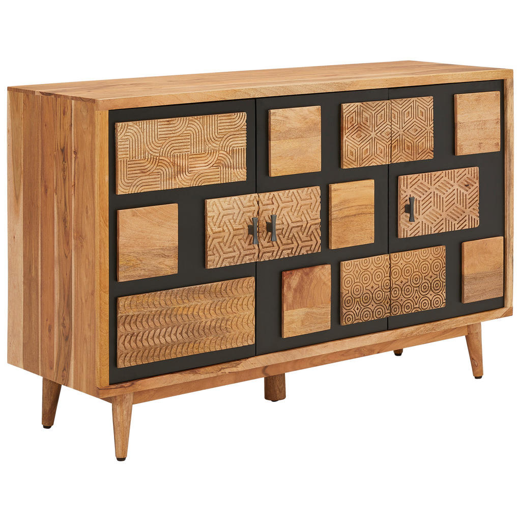 Livetastic ŠIROKÁ KOMODA, akácia, mangové drevo, prírodná farba, 130/82/42 cm.