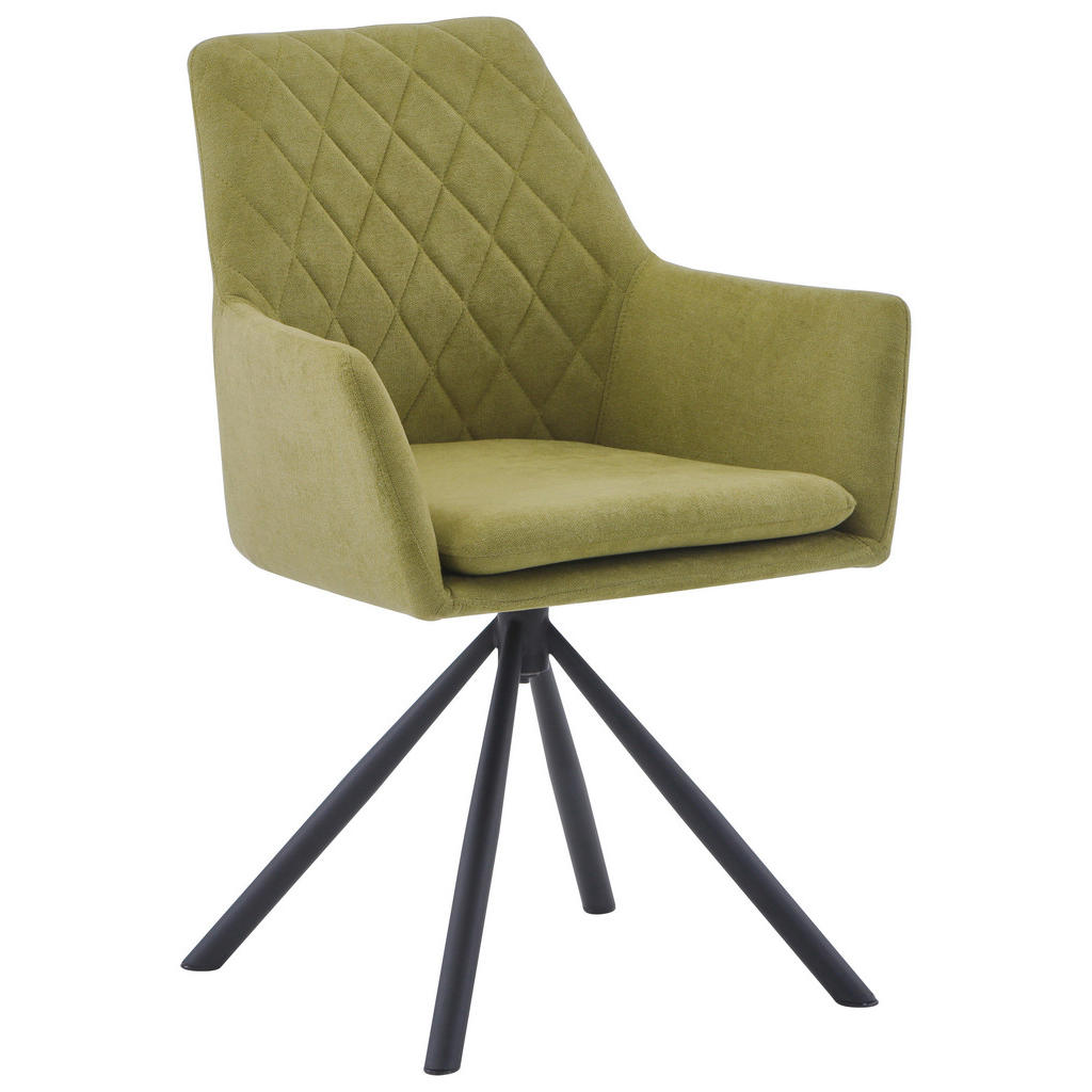 Hom`in STOLIČKA S PODRÚČKAMI, železo, tkaná textília, zelená, čierna.