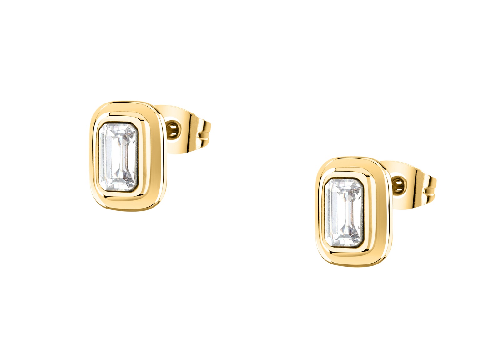 Trussardi Pozlátené náušnice s kubickým zirkónom T-Design TJAXA28.