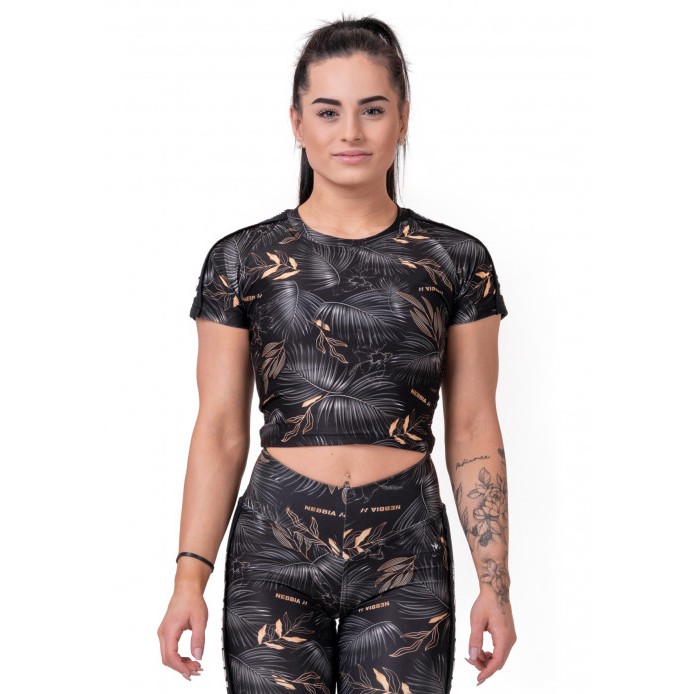 NEBBIA Crop top Active Black M.