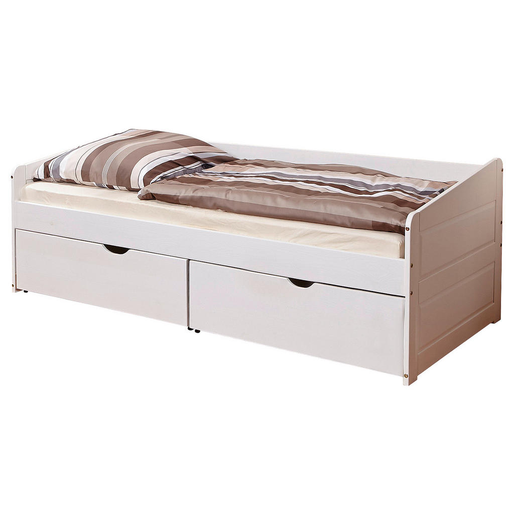 MID.YOU POSTEĽ S ÚLOŽNÝM PRIESTOROM, 90/200 cm biela.