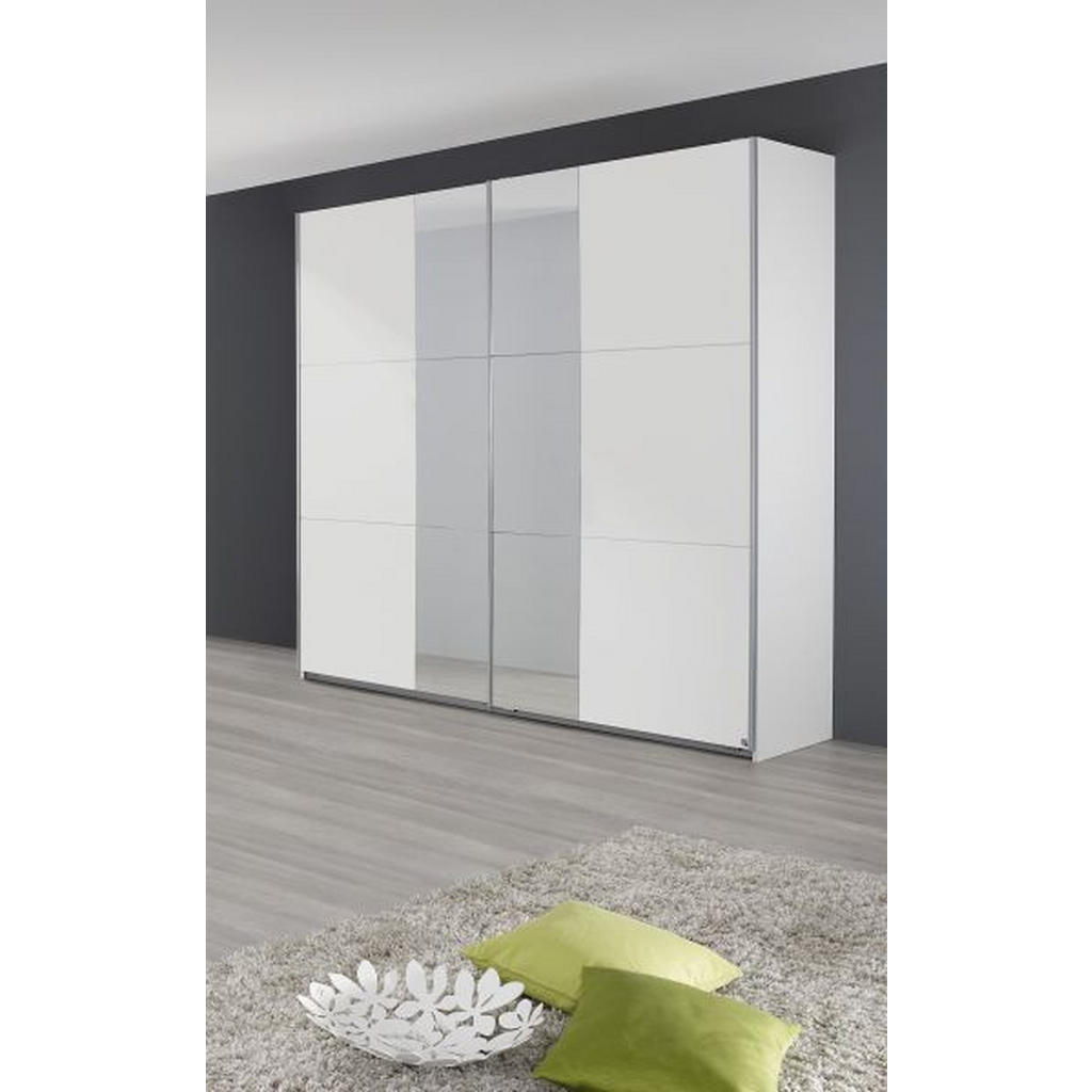 BIELA SKRIŇA SO ZRKADLOM, 218/210/59 cm.