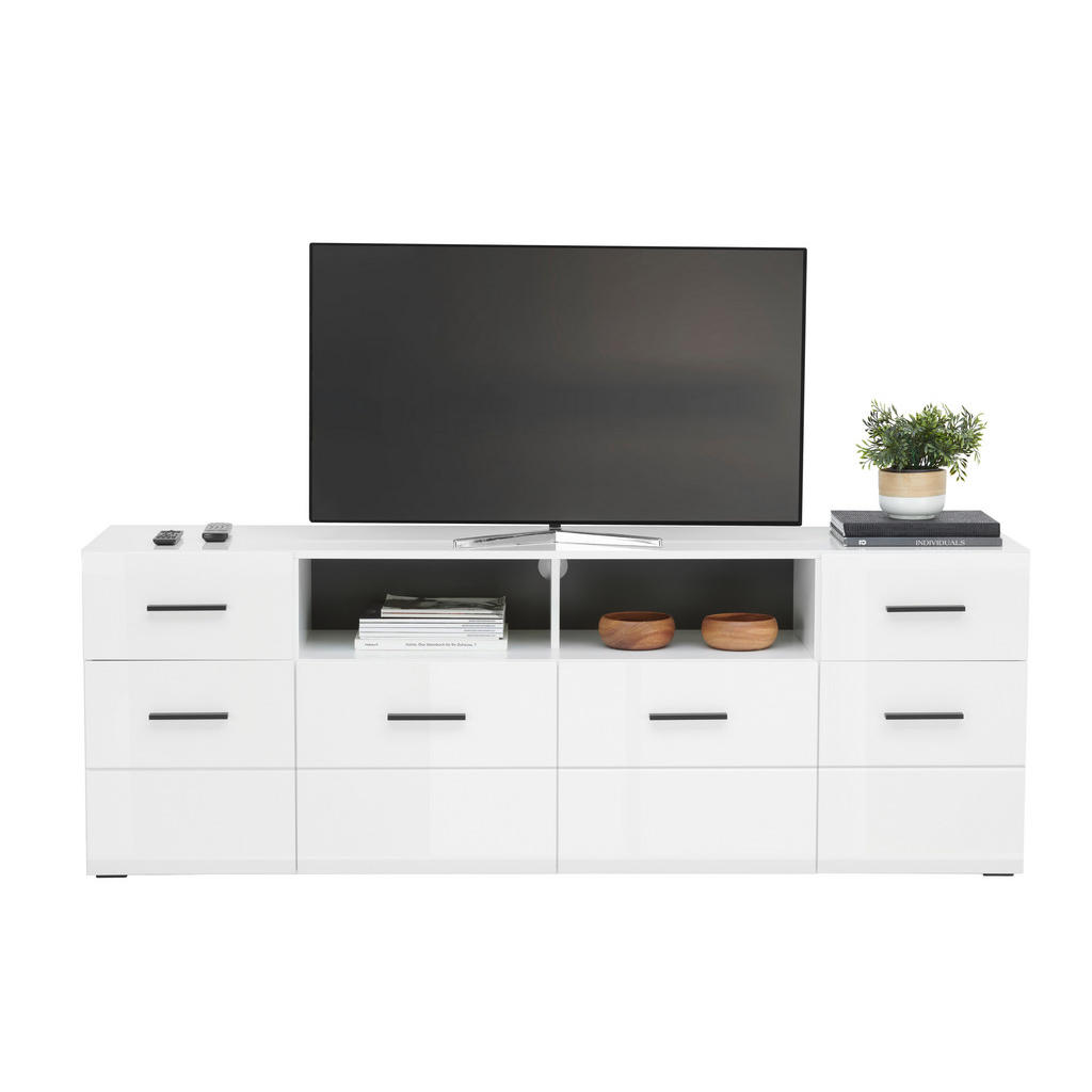 Hom`in TV DIEL, antracitová, biela, 180/63,7/41,6 cm.