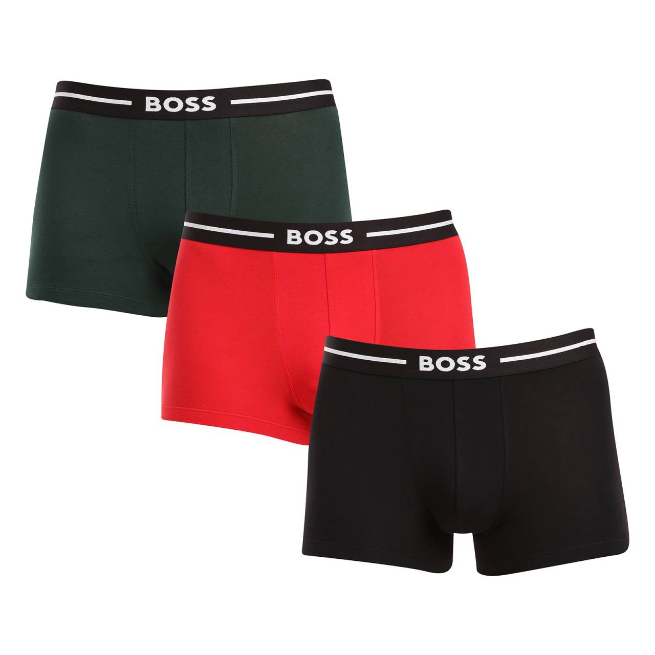 3PACK Boxers pour hommes BOSS multicolore (50517833 980) L.
Offrez-vous le summum du confort et un style intemporel avec le caleçon BOSS pour homme.
Matériau de première qualité pour un confort maximal
Le boxer est fabriqué à partir d'un mélange de coton et d'élasthanne de haute qualité, qui offre une combinaison parfaite de douceur, de respirabilité et d'élasticité.
Un design élégant et une allure élégante
Le design classique avec un logo BOSS subtil sur le caoutchouc tissé confère à ce boxer un look moderne et sophistiqué.
Pourquoi vous aimerez les caleçons BOSS

Coton de première qualité: Doux, respirant et confortable pour le corps.
Taille élastiquée avec logo BOSS: Élégant et confortable.
Culotte plus longue: Idéal sous un costume et pour le sport.
Matériau souple: Il s'adapte parfaitement à votre corps.

Tous les hommes élégants aimeront les sous-vêtements BOSS
La marque BOSS, issue du célèbre fabricant de vêtements Hugo Boss, est une ligne de produits destinée aux hommes qui aiment les articles de qualité et les looks intemporels.
Comment entretenir votre boxer BOSS ?
Pour que votre nouveau boxer conserve sa forme et sa qualité le plus longtemps possible, nous vous recommandons de suivre les conseils suivants :

Blanchisserie : Laver à 40°C avec des couleurs similaires et un détergent doux.
Séchage : Vous pouvez les sécher au sèche-linge à basse température, mais nous recommandons le séchage à l'air libre pour une durée de vie plus longue.
Repassage : Si nécessaire, repasser à feu doux.

Conseil : Trouver le sous-vêtement qui vous convient parfaitement peut s'avérer difficile.