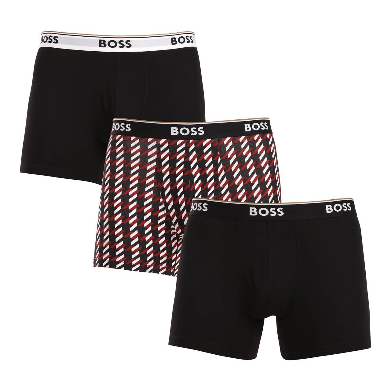 3PACK pánske boxerky BOSS viacfarebné (50524533 963) L, trenky.
Doprajte si dokonalé pohodlie a nadčasový štýl s pánskymi boxerkami BOSS.
Prémiový materiál pre maximálne pohodlie
Boxerky sú vyrobené z vysokokvalitnej zmesi bavlny a elastanu, ktorá poskytuje dokonalú kombináciu jemnosti, priedušnosti a pružnosti.
Štýlový dizajn a elegantný vzhľad
Klasický dizajn s decentným logom BOSS na tkanej elastickej časti dodáva boxerkám moderný a sofistikovaný vzhľad.
Prečo si boxerky BOSS zamilujete

Prvotriedna bavlna: Mäkké, priedušné a príjemné na telo.
Elastický pás s logom BOSS: Štýlové a pohodlné.
Dlhšie nohavičky: Ideálne pod oblek a na šport.
Pružný materiál: Dokonale sa prispôsobí vášmu telu.

Spodná bielizeň BOSS je povinnou výbavou všetkých štýlových mužov.
Značka BOSS vznikla odčlenením od známeho výrobcu oblečenia Hugo Boss ako línia výrobkov pre mužov, ktorí majú radi kvalitné kúsky a nadčasový vzhľad.
Ako sa starať o boxerky BOSS?
Aby si vaše nové boxerky zachovali svoj tvar a kvalitu čo najdlhšie, odporúčame dodržiavať tieto pokyny:

Pranie: Per na 40 °C s podobnými farbami a jemným pracím prostriedkom.
Sušenie: Môžeš ich sušiť v sušičke na nízku teplotu, ale pre dlhšiu životnosť odporúčame sušenie na vzduchu.
Žehlenie: Pokiaľ je potrebné, žehli na nízku teplotu.

Tip: Nájsť ten správny kus spodnej bielizne, ktorý vám dokonale padne, môže byť náročné.