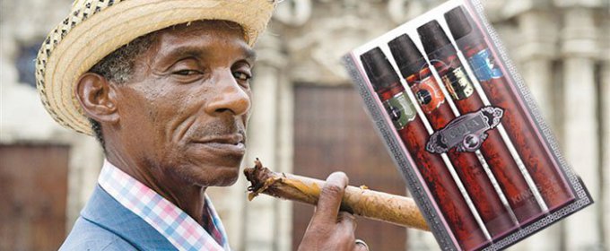 Sada 4 pánskych vôní Cuba v darčekovom balení s imitáciou cigár.
 