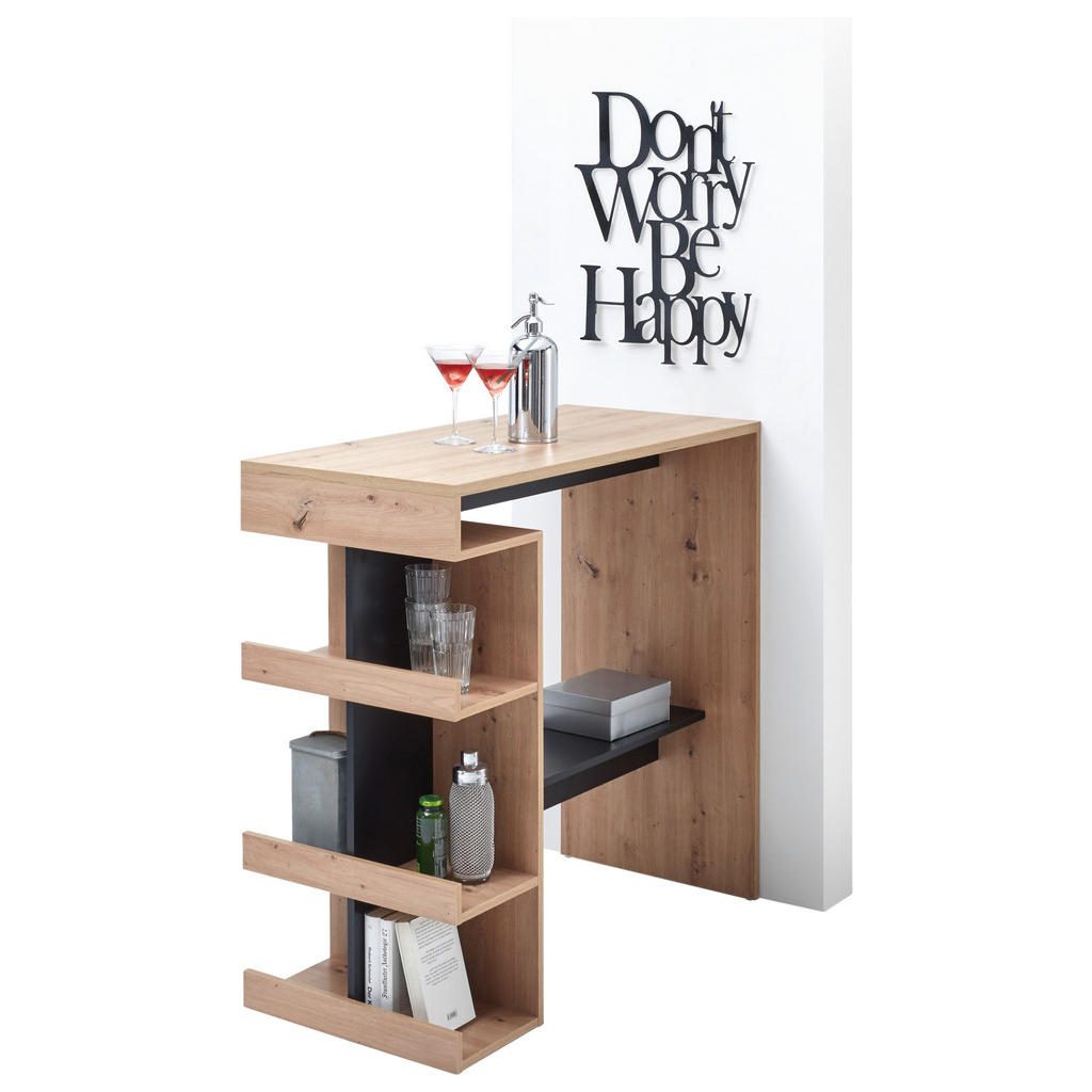 Livetastic BAROVÝ STÔL, čierna, dub artisan, 108/50/103 cm.