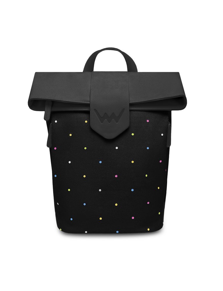 VUCH Mellora Dotty Black.

Vnútorný oddelený priestor na mini notebook a malá priehradka na zips
Zapínanie na zips + po prehnutí je možné aj zabezpečiť ultra silným magnetickým patentom
Nastaviteľné ramenné popruhy
Polstrovaný chrbát pre maximálne pohodlné nosenie
 Cutie Dotty
Vytmav to sivej!
Kolekcia Cutie Dotty je do bodky vybavená hravosťou a šmrncom.
