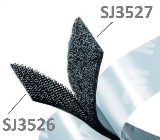 3M Hook & Loop SJ3526 čierny, háčiky, 16 mm x 45,7 m.