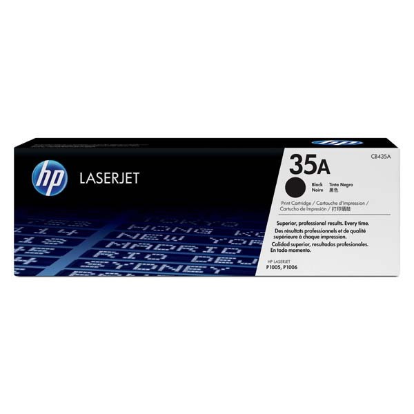 HP 35A CB435A čierný (black) originálny toner.
Originálny toner = záruka priamo od výrobcu tlačiarne
100 % použitie v tlačiarni - bezproblémové fungovanie s vašou tlačiarňou
Použitím originálnej náplne predlžujete životnosť tlačiarne
Osvedčená špičková kvalita - vysoko kvalitná a spoľahlivá tlač originálnou tlačovou kazetou od prvej do poslednej stránky
Trvalé a profesionálne výsledky tlače - dlhodobá udržateľnosť tlače
Kratšia prodleva pri tlači stránok
Garancia Vašej spokojnosti s použitím našej originálnej náplne
Zabezpečujeme bezplatnú recykláciu originálnych náplní
Zlyhanie náplne v menej ako 1% prípadov
Jednoduchá a rýchla výmena náplne

Kód výrobcu: CB435A