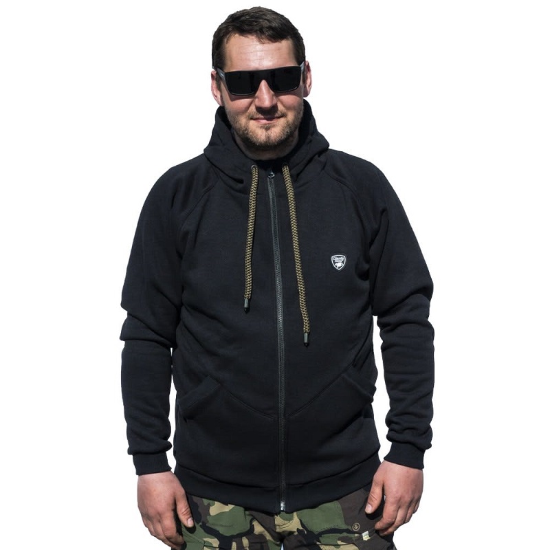 Giants fishing mikina so zipom a kapucňou čierna - veľkosť m.