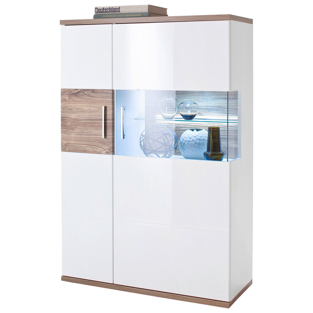 Livetastic VYSOKÁ KOMODA, biela, farba duba, 90/135/37 cm.