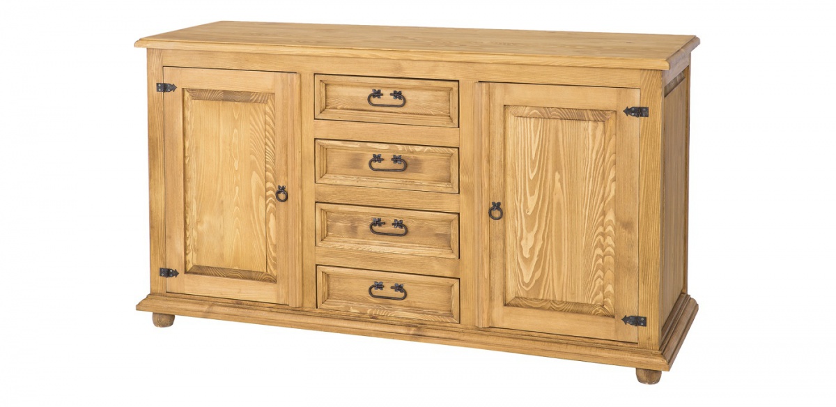 Drevená komoda kombinovaná com 21 - k15 - hnedá borovica.