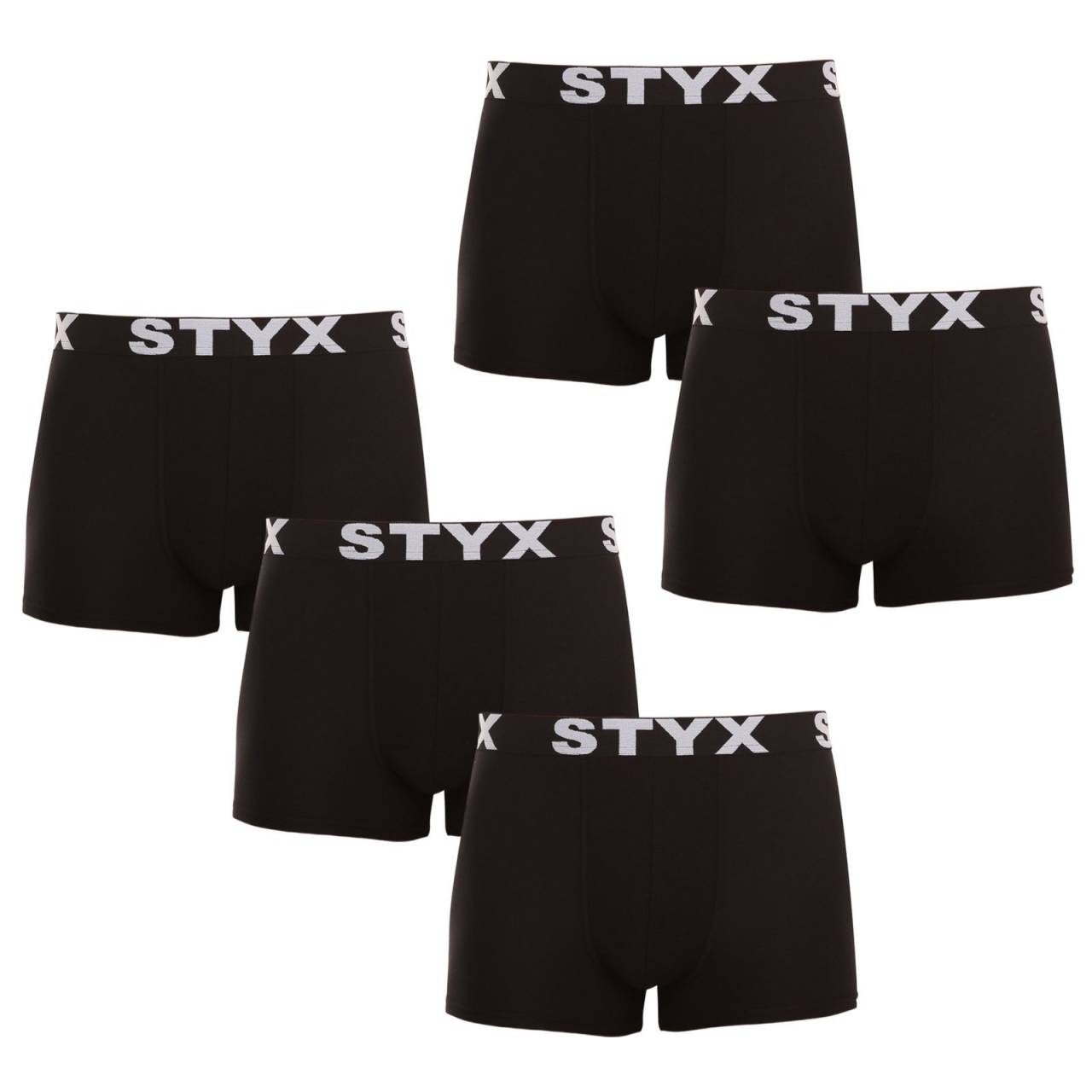 5PACK pánske boxerky Styx športová guma čierné (5G960) L, trenky.
Objavte pohodlie a štýl s pánskymi boxerkami Styx, ktoré sú navrhnuté pre moderného muža.
Prémiová kombinácia materiálov pre vaše pohodlie
Boxerky sú vyrobené zo zmesi bavlny a umelých vlákien.
Dizajn, ktorý doplní váš štýl
Čierne boxerky Styx majú športový elastický pás s výrazným logom, ktorý nielen skvele vyzerá, ale aj pevne drží na svojom mieste.
Prečo by boxerky Styx nemali chýbať vo vašom šatníku?

Prémiová zmes bavlny a modalu: Zaručuje mäkkosť, priedušnosť a odolnosť.
Športová tkaná guma: Vyzerá dobre, pohodlne sedí a netlačí.
Česká výroba: Záruka kvality a precízneho spracovania.

Kvalita z Českej republiky, to je spodná bielizeň Styx
Spodná bielizeň Styx sa kompletne vyrába v Českej republike.
Ako sa starať o boxerky Styx

Pranie: Boxerky perte pri maximálnej teplote 30 °C, aby si materiál zachoval svoju pružnosť a mäkkosť.
Sušenie.
Žehlenie.

Tip: Staňte sa expertom na údržbu spodnej bielizne vďaka tipom v našom článku a doprajte svojim obľúbeným kúskom starostlivosť, ktorú si zaslúžia.