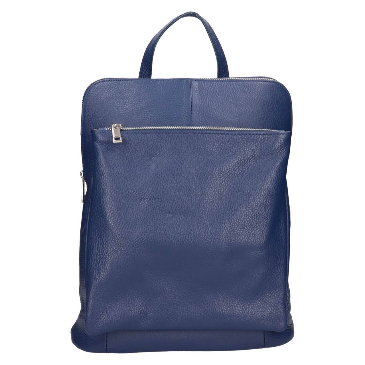 Dámska kožená batôžko-kabelka Italia Ella - modrá.