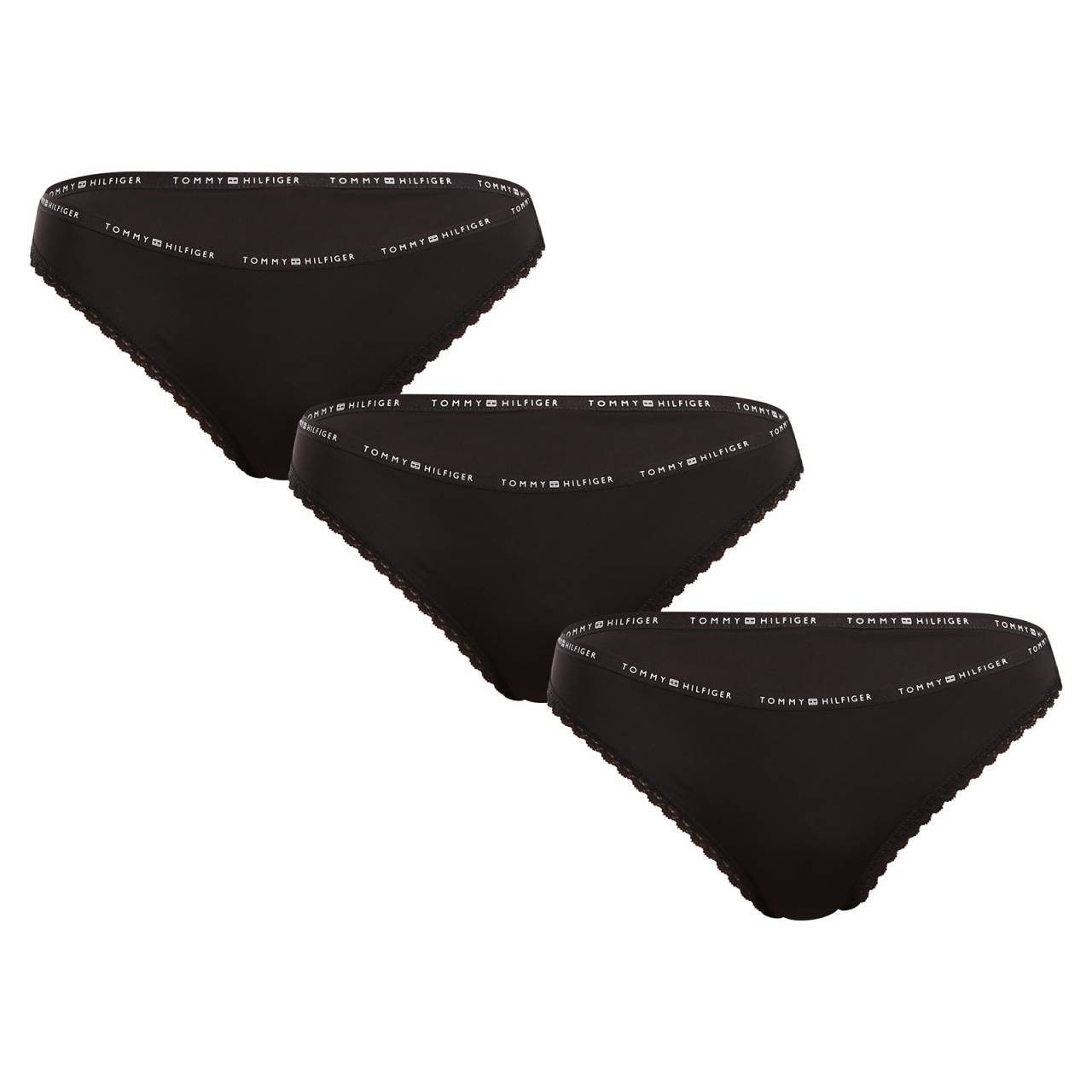 3PACK dámske tangá Tommy Hilfiger čierná (UW0UW05882 0V2) L.
Vneste do svojho každodenného outfitu nádych sofistikovanej jednoduchosti s týmito tangami od značky Tommy Hilfiger.
Ľahký a elastický materiál, ktorý vás objíme
Tanga Tommy Hilfiger sú vyrobené zo zmesi umelých vlákien, ktoré sa maximálne prispôsobia vášmu telu a sú krásne mäkké a príjemné na dotyk.
Štýlový dizajn a priliehavý strih pre maximálnu voľnosť
Jednofarebný dizajn v kombinácii s jemným čipkovaným lemovaním pôsobí žensky a sofistikovane.
Prečo vyskúšať dámske tangá Tommy Hilfiger

Ľahký, elastický materiál a pohodlný strih: Perfektne sedia a netlačia.
Štýlový minimalistický vzhľad s logom Tommy Hilfiger: vkusný detail pre náročných.
Ideálne pod priliehavé oblečenie: žiadne riasenie, len hladká silueta.

Tommy Hilfiger - značka, ktorá definuje modernú eleganciu
Značka Tommy Hilfiger je jedným z najvýraznejších mien v oblasti módy.
Ako sa starať o tangá Tommy Hilfiger
Aby vám obľúbená spodná bielizeň dlho vydržala ako nová, odporúčame dodržiavať tieto pokyny na starostlivosť.

Pranie: Tanga perte pri maximálnej teplote 30 °C.
Sušte: Neodporúča sa sušiť v bubnovej sušičke.
Žehlenie.

Tip: Staňte sa expertom na údržbu spodnej bielizne vďaka radám v našom článku a doprajte svojim obľúbeným kúskom starostlivosť, akú si zaslúžia.