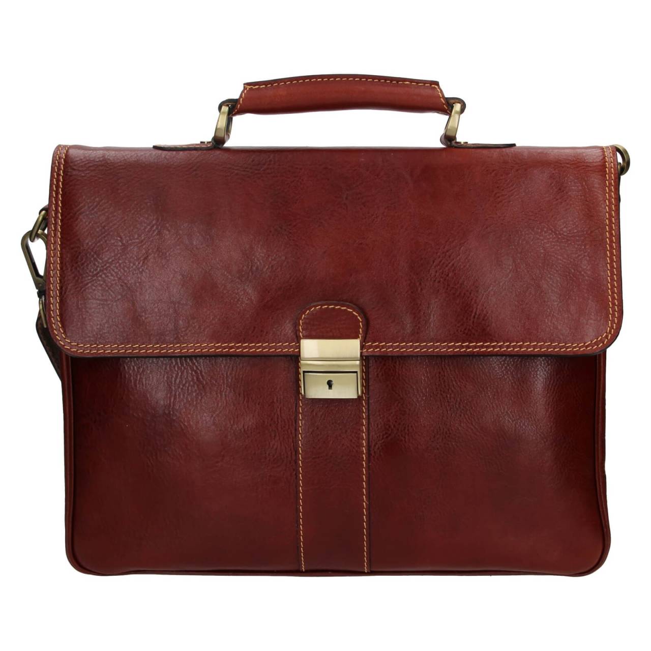 Pánska kožená aktovka Italia Monaco - koňak.