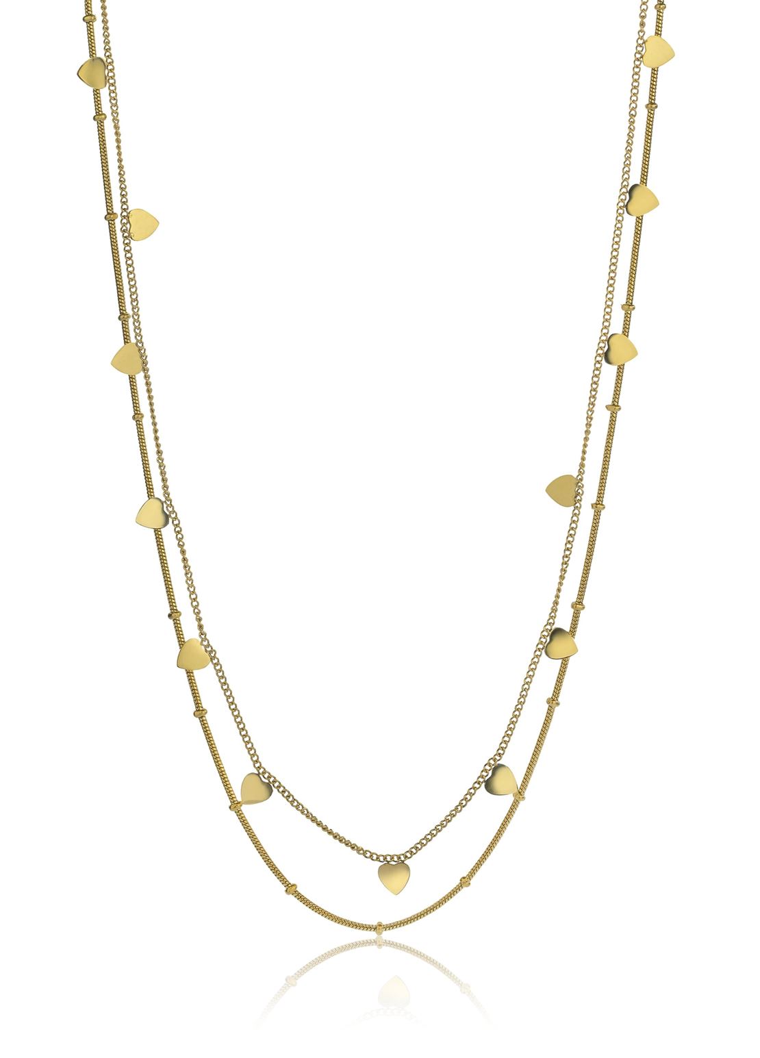 Emily Westwood Pôvabný dvojitý pozlátený náhrdelník Raven EWN24016G.