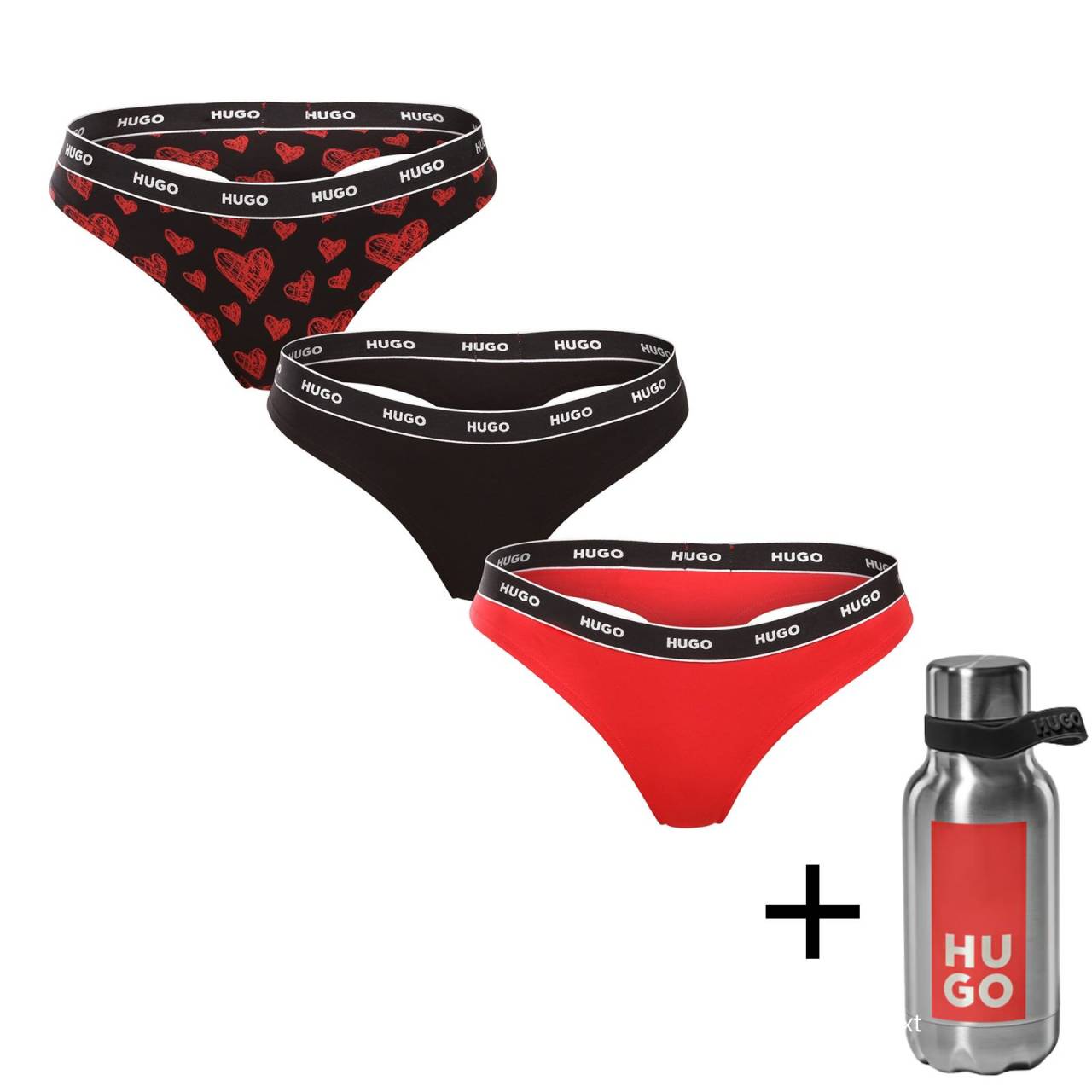 3PACK String femme HUGO multicolore (50495870 996) XL.
Le tanga HUGO pour femme allie un design moderne et épuré à un grand confort.
Matière souple pour un confort naturel
Le string HUGO est fabriqué en coton doux et respirant avec de l'élasthanne.
Le style moderne et minimaliste sera apprécié par toutes les femmes
Le design élégant aux lignes épurées est complété par une ceinture élastiquée distinctive portant le logo de la marque, qui confère au string un look sportif moderne.
Pourquoi choisir les tongs HUGO

Matière en coton de première qualité avec élasthanne : Doux, confortable et flexible.
Caoutchouc tissé de marque : Un détail élégant qui tient bien la route.
Design épuré et intemporel : Idéal pour tous les jours et les occasions spéciales.

La marque HUGO - pour un style assuré et moderne
HUGO fait partie d'une marque de mode de renommée mondiale axée sur le style moderne, la qualité et l'originalité.
Comment entretenir les tongs HUGO pour femme ?
Pour conserver l'aspect et la qualité de votre string le plus longtemps possible, nous vous recommandons :

Blanchisserie : Laver à 40 °C, de préférence à l'envers, pour prolonger la durée de vie des couleurs et du caoutchouc.
Séchage : Ne les mettez pas dans le sèche-linge - séchez-les à l'air libre.
Repassage : Il est possible d'utiliser une température plus basse pour le coton, mais évitez de repasser sur un élastique.

Conseil : Devenez un expert de l'entretien de la lingerie les conseils de notre article et donnez à vos pièces préférées le soin qu'elles méritent.