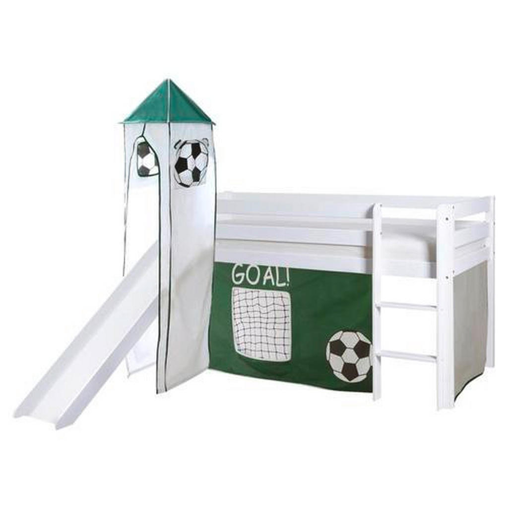 MID.YOU POSTEĽ S PRIESTOROM NA HRU, 90/200 cm biela, tmavozelená.