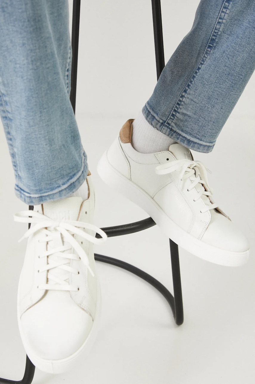 Kožené tenisky Medicine pánske, biela farba.