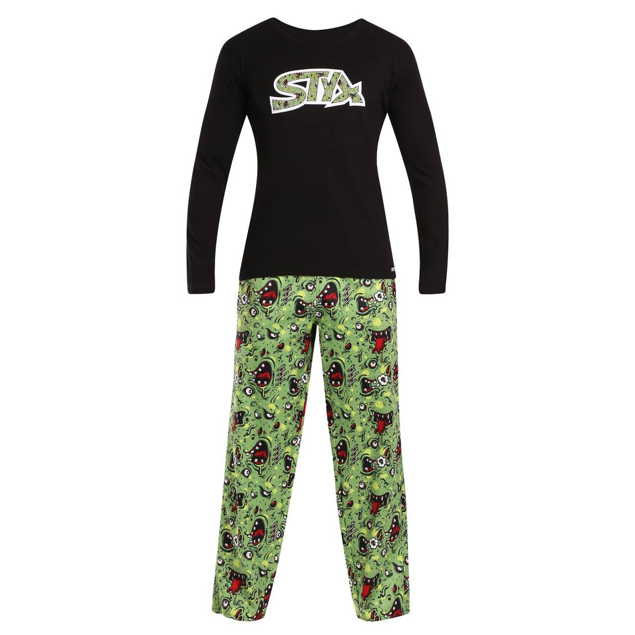 Pánske pyžamo Styx zombie (PDP1451) XL.
Chcete si dopriať maximálne pohodlie pri spánku a relaxácii doma?
Kvalitné materiály pre maximálne pohodlie
Pánske pyžamo Styx je vyrobené z prvotriednych materiálov, ktoré zaručujú pohodlie počas celej noci.
Pohodlný strih a moderný dizajn
Strih pyžama Styx je navrhnutý pre dokonalé pohodlie.
Prečo si vybrať pánske pyžamo Styx?

Prémiové materiály: Bavlnený satén na nohavice, mäkká bavlna na košeľu.
Pohodlný strih: Voľnosť pohybu a maximálne pohodlie.
Česká výroba: Záruka kvality a podpora lokálnych výrobkov.

Kvalita z Českej republiky - to je spodná bielizeň Styx
Značka Styx má viac ako 30 rokov skúseností s výrobou kvalitnej spodnej a domácej bielizne.
Ako sa starať o pyžamo Styx?

Pranie: Per na 30 °C s jemným pracím prostriedkom.
Sušenie: Najlepšie je nechať ho voľne uschnúť, sušičku radšej vynechajte.
Žehlenie: Pokiaľ je potrebné, žehli naruby na nízku teplotu.

Tip: Staňte sa expertom na údržbu spodnej bielizne vďaka tipom v našom článku a doprajte svojim obľúbeným kúskom starostlivosť, akú si zaslúžia.