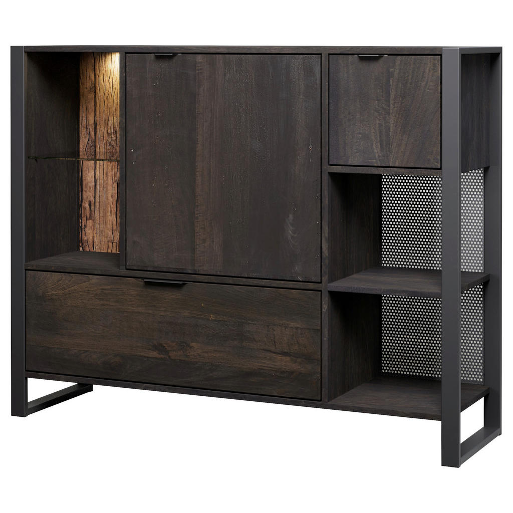 Livetastic PRÍBORNÍK, mangové drevo, antracitová, čierna, 146/116/40 cm.