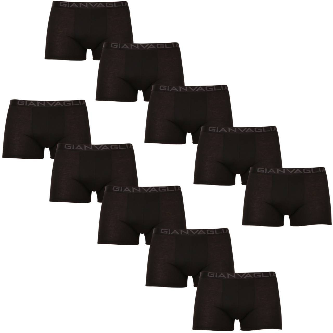 10PACK pánske boxerky Gianvaglia čierné (023) M, trenky.
Vyskúšaj komfort, ktorý si zamiluješ na prvý pohľad a dotyk.
Príjemný materiál, ktorý sa ti prispôsobí
Boxerky Gianvaglia sú vyrobené z bavlny s prímesou polyamidu a elastanu.
Moderný dizajn pre mužov, ktorí vedia, čo chcú
Jednoduchý minimalistický dizajn je doplnený vytkávanou gumou s výrazným logom, ktoré dodáva boxerkám súčasný vzhľad.
Prečo by si mal boxerky Gianvaglia vyskúšať

Pohodlný strih pre každý deň: Dlhšie nohavičky a elastická guma poskytujú podporu a pohodlie, vďaka čomu sú boxerky vhodné na bežné nosenie, šport i voľnočasové aktivity.


Kombinácia štýlu a funkčnosti: Moderné detaily dodávajú boxerkám osobitý štýl, ktorý oživí každý šatník.


Kvalitná zmes materiálov: Vďaka pridanému elastanu a polyamidu sa boxerky ľahko prispôsobia postave a zostávajú pohodlné po celý deň.

Spodná bielizeň Gianvaglia dodá tvojmu šatníku módny švih
Talianska značka spodnej bielizne Gianvaglia v sebe nezaprie južanskú divokosť.
Ako sa starať o boxerky Gianvaglia
Aby ti boxerky dlho vydržali a zostali v perfektnom stave, odporúčame nasledujúcu starostlivosť:

Pranie: Per boxerky na 30 ° C, čo je ideálna teplota pre zachovanie pružnosti a tvaru materiálu.


Sušenie: Neodporúčame sušiť v sušičke, aby nedošlo k poškodeniu pružnosti gumy a materiálu.


Žehlenie: Pokiaľ je potrebné, žehliť je možné na nízku teplotu vhodnú pre bavlnu.

Tip: Staň sa odborníkom na údržbu spodnej bielizne vďaka radám v našom článku a dopraj svojim obľúbeným kúskom starostlivosť, ktorú si zaslúži.