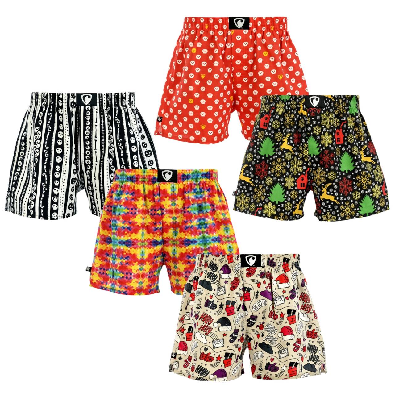 5PACK Herenboxershort Represent exclusief Ali (R3M-BOX-063484135) M.
Op zoek naar ondergoed dat je niet verveelt?
Kwaliteitskatoen voor maximaal comfort
De shorts zijn gemaakt van 100% katoen, dus ze ademen en voelen zacht aan.
Vrolijk ontwerp en een snit die bij je past
Kleurrijke motieven, grappige illustraties en speelse patronen - Represent shorts zijn zeker niet saai.
Waarom je van de shorts van Represent zult houden

Origineel en leuk ontwerp: Vrolijke kleuren en patronen om vrolijk van te worden.
Aangenaam materiaal: 100% katoen dat ademend, zacht en duurzaam is.
Comfortabele pasvorm: Lossere pijpen en klassieke elastische tailleband die niet knelt.

Vertegenwoordigt ondergoed is een Tsjechische klassieker
Het Tsjechische merk Represent brengt comfortabele herenshorts met een modern en klassiek ontwerp op de markt.
Hoe je een korte broek verzorgt Vertegenwoordiger
Om ervoor te zorgen dat je favoriete korte broek lang in perfecte staat blijft, raden we je aan deze tips te volgen.

Wasgoed: Wassen op 40 °C met een mild reinigingsmiddel.
Drogen: Alleen in de droogtrommel op lage temperatuur of vrij laten drogen.
Strijken: Indien nodig kun je de shorts binnenstebuiten strijken op middelhoog vuur.

Tip: Word een expert in lingerieonderhoud met het advies in ons artikel en geef je favoriete lingerie de zorg die ze verdient.