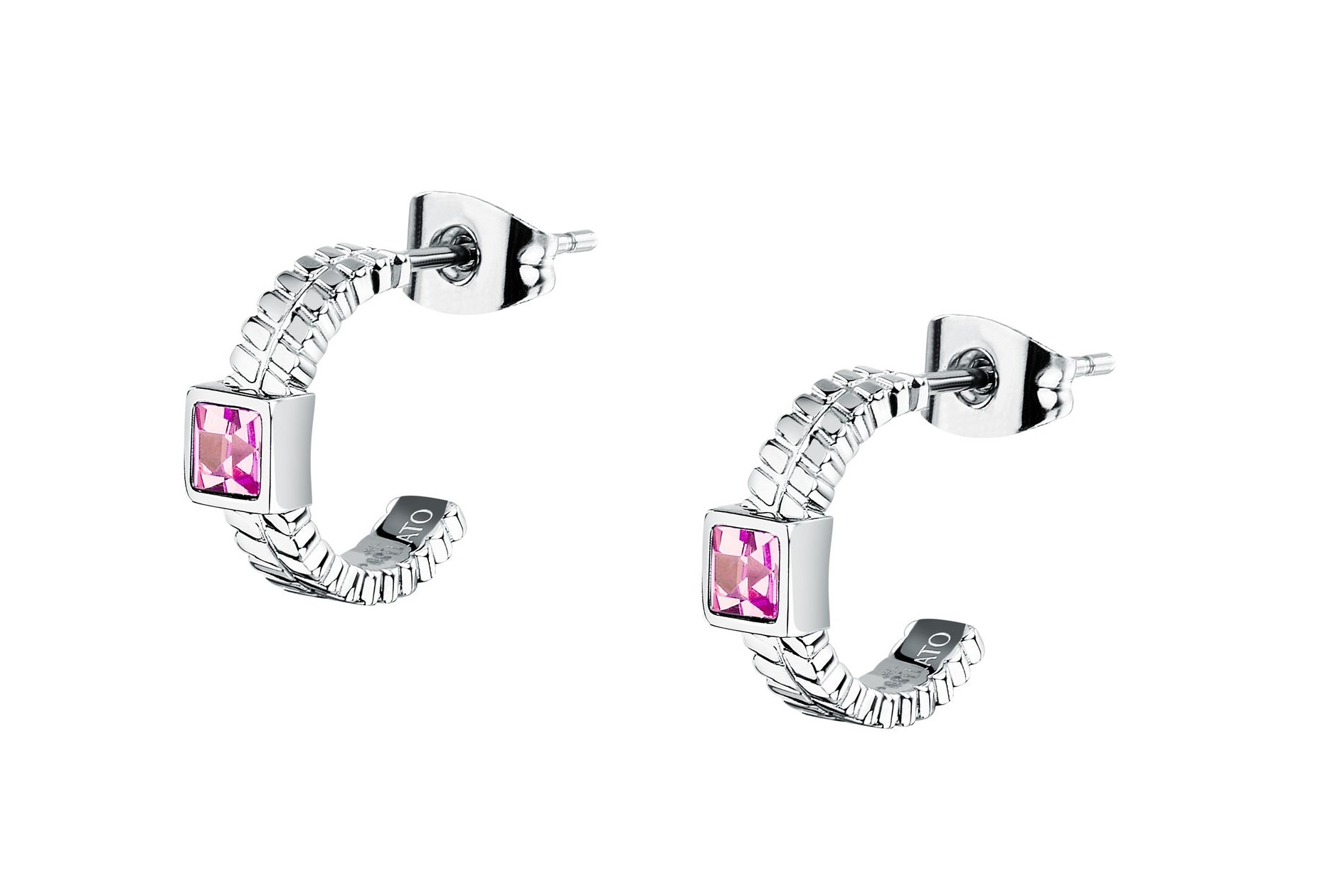 Morellato Oceľové náušnice s fuchsiovými kryštálmi Gioia SAVY43.