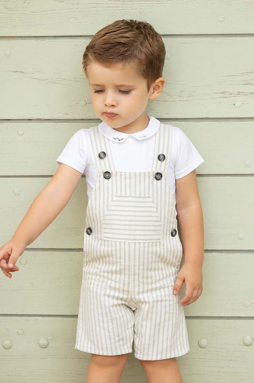 Detské nohavice na traky Tartine et Chocolat zelená farba, vzorované.