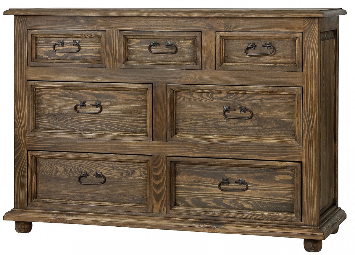 Drevená komoda šuplíková com 22 - k17 biely vosk.