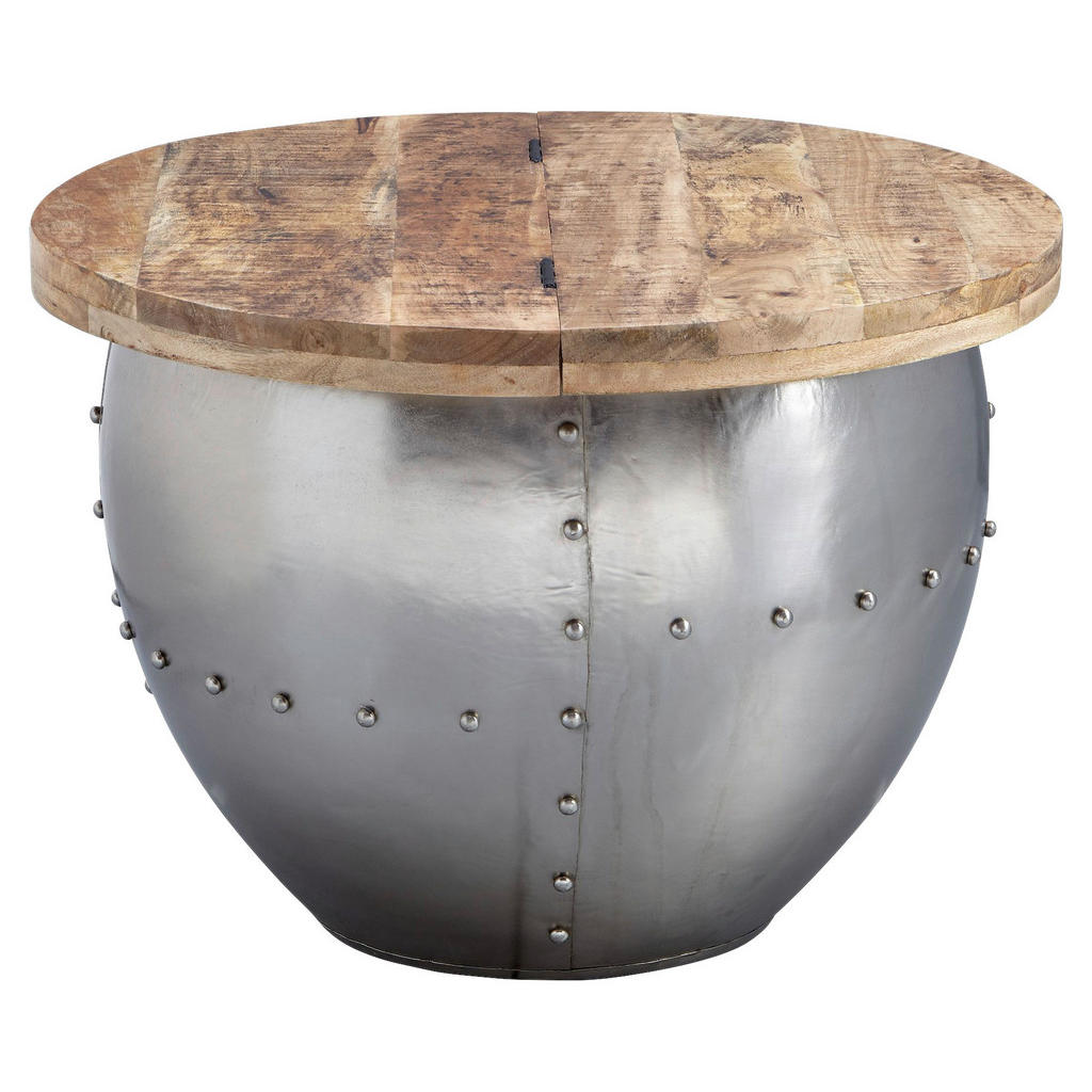 MID.YOU KONFERENČNÝ STOLÍK, hnedá, strieborná, drevo, 60/60/43 cm.