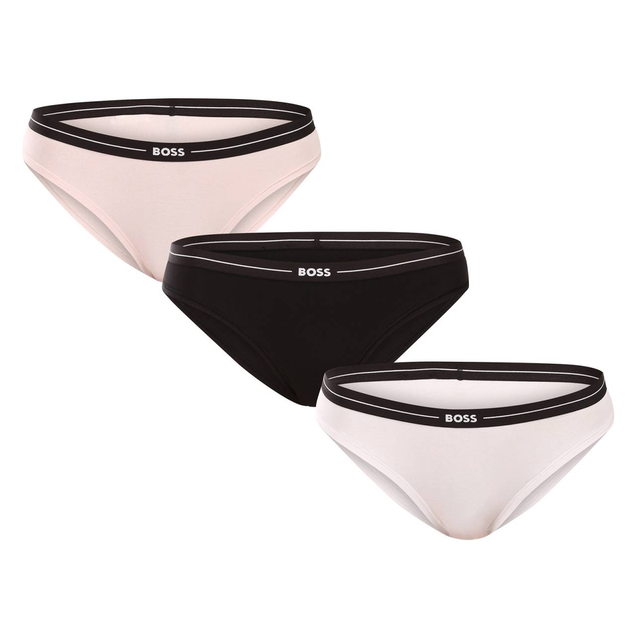 3PACK dámske nohavičky BOSS viacfarebné (50510016 962) L.
Doprajte si nadčasovú eleganciu a pohodlie v jednom s dámskymi nohavičkami BOSS.
Kvalitná bavlna pre vaše maximálne pohodlie
Nohavičky sú vyrobené z bavlny s prímesou elastanu, takže materiál je príjemný na dotyk, priedušný a šetrný k pokožke.
Čistý dizajn, ktorý sa hodí ku všetkému
Nohavičky BOSS majú jednoduchý strih, ktorý lichotí postave a je vhodný pod akékoľvek oblečenie – od džínsov po elegantné šaty.
Prečo milujeme nohavičky BOSS

Bavlnený materiál, ktorý dýcha s vami.
Minimalistický dizajn, ktorý nikdy nevyjde z módy, skvelý strih pre každú postavu.
Ideálna kombinácia štýlu a funkčnosti.

Spodná bielizeň BOSS si obľúbia všetky štýlové ženy
Značka BOSS sa oddelila od známeho výrobcu odevov Hugo Boss ako rad produktov pre mužov a ženy, ktorí milujú kvalitné kúsky a nadčasový vzhľad.
Ako sa starať o dámske nohavičky BOSS
Aby ti tvoje nové spodné prádlo vydržalo ako nové, odporúčame dodržiavať nasledujúce pokyny na údržbu.

Pranie: Per na 40 °C s jemným pracím prostriedkom.
Sušenie: Nesuš v sušičke – sušenie na vzduchu je šetrnejšie a predĺži životnosť elastických vlákien.
Žehlenie: Je možné žehliť, ale len na nízky stupeň.

Tip: Staňte sa odborníkom na údržbu spodnej bielizne vďaka tipom v našom článku a doprajte svojim obľúbeným kúskom starostlivosť, ktorú si zaslúžia.