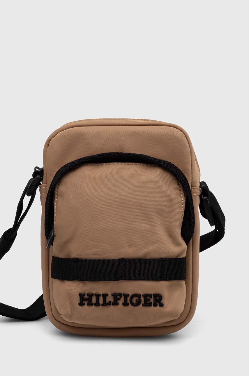 Malá taška Tommy Hilfiger béžová farba,AM0AM12204.