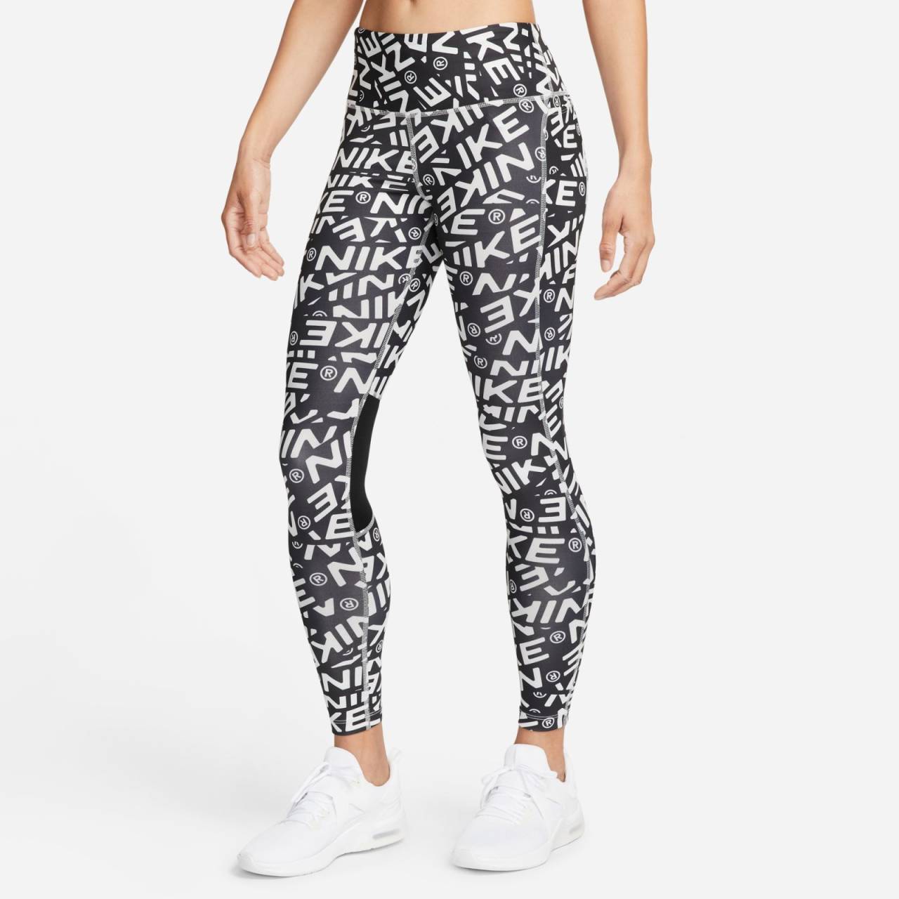 Nike Fast-Women's Mid-Rise Printed Full-Length Training Leggings with Pockets XS.