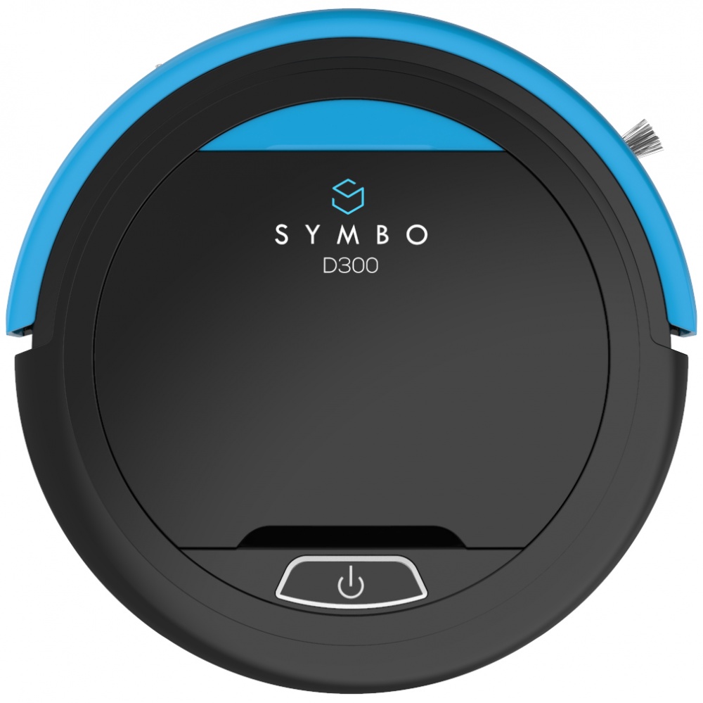 Symbo D300B - Robotický vysávač.


	Dve bočné kefy na čistenie v rohoch
	Senzory proti pádu (zabraňujú pádu zo schodov)
	Doba prevádzky až 55 min.
	Objem nádoby na prach 200 ml
	Funkcia mopovania so špeciálnou antistatickou nádobou na prach (je súčasťou dodávky)




Rozbalenie robotického vysávača Symbo D300B



Predstavenie robotického vysávača Symbo D300B

Symbo D300 je malý a obratný robotický vysávač, ktorý neúnavne vysáva prach, špinu, omrvinky a iné nečistoty prostredníctvom svojej sacej štrbiny.

Odporúčame nechať vysávač pripojený k adaptéru aj po nabití, aby sa zachovala maximálna životnosť Ni-MH batérie.



Viacstupňový režim upratovania: vysávanie + vytieranie



Malý, obratný, presný

S výškou iba 7,5 cm sa vysávač Symbo D300 dostane pod väčšinu nábytku v kuchyni aj v obývačke.



Symbo D300B - pohľad zdola



Krok za krokom pred prvým spustením



Porovnanie modelov Symbo:



Technické špecifikácie:


	Model.
	Farba: čierna/modrá 
	Priemer: 280 mm 
	Výška: 75 mm 
	Batéria: Ni-MH, 14,4 V, nabíjateľná
	Kapacita batérie: 850 mAh 
	Napájanie: AC 100 ~240V
	Adaptér: DC 19 V, 600 mA
	Čas čistenia: 55 min.
	240 min.
	Úroveň hluku: 70 dB 
	Objem nádoby na odpad: 0,2 l 
	Filter: mikrovlákno 
	Počet senzorov: 3 
	Počet bočných kief: 2 
	Funkcia mopovania: áno 
	Hmotnosť: 1,5 kg 


Obsah balenia:


	Balenie: 1x Symbo D300B (vrátane batérie)
	1x nabíjací adaptér
	1x držiak na mop
	1x handrička na mop
	2x Náhradná bočná kefa
	1x Náhradný filter
	1x návod na použitie