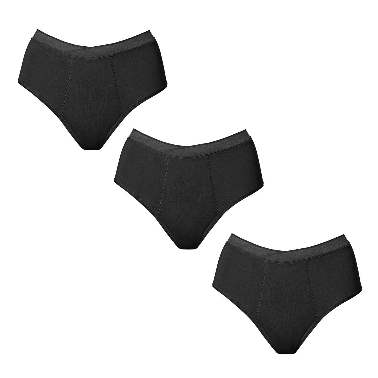 3PACK Menštruačné nohavičky Love Luna Bamboo (LOVE207) 4XL.
Bambusové menštruačné nohavičky na deň aj noc
Nohavičky Love Luna Bamboo sú perfektné na každodenné nosenie pri stredne silnej menštruácii, vďaka predĺženej savej vrstve (až k hornému okraju) sú vhodné aj na noc.
Veľkosť na nohavičkách je AUS/US a nezodpovedá EÚ, je teda potrebné sa riadiť uvedenou tabuľkou a rozmermi.
Love Luna a udržateľné pomôcky
Indonézsky výrobca nohavičiek Love Luna má zlatý certifikát zhody z certifikačného programu (WRAP) Worldwide Responsible Accredited Production.
Menštruačné nohavičky sú pre vás novinka?
Ak potrebujete viac informácií o menštruačných nohavičkách, odporúčame prečítať si náš článok na blogu: Ako si vybrať menštruačné nohavičky?Nájdete tam informácie:

Z čoho menštruačné nohavičky sú a ako fungujú
Čo je pri výbere menštruačných nohavičiek dôležité
Ako dlho menštruačné nohavičky vydržia
Ako menštruačné nohavičky vyprať
Pre koho sú menštruačné nohavičky vhodné

Ako sa správne starať o nové menštruačné nohavičky/plavky

Pred prvým použitím: Pred prvým obliekaním nových menštruačných nohavičiek alebo plaviek by ste ich mali vyprať - buď ručne, alebo v práčke na šetrný program do 40 °C.
Po každom použití: Bielizeň najprv dôkladne vypláchnite v studenej vode.
Pranie: Po opláchnutí môžete nohavičky alebo plavky vyprať v práčke - ideálne v ochrannom vrecku, na šetrný program do 40 °C.
Sušenie: Menštruačná bielizeň nepatrí do sušičky ani na kúrenie.
Žehlenie: Nežehlite nohavičky ani plavky.

Tip: Keď nájdete menštruačnú bielizeň, ktorá vám sedí a je príjemná na dotyk, zaslúži si tú najlepšiu starostlivosť.