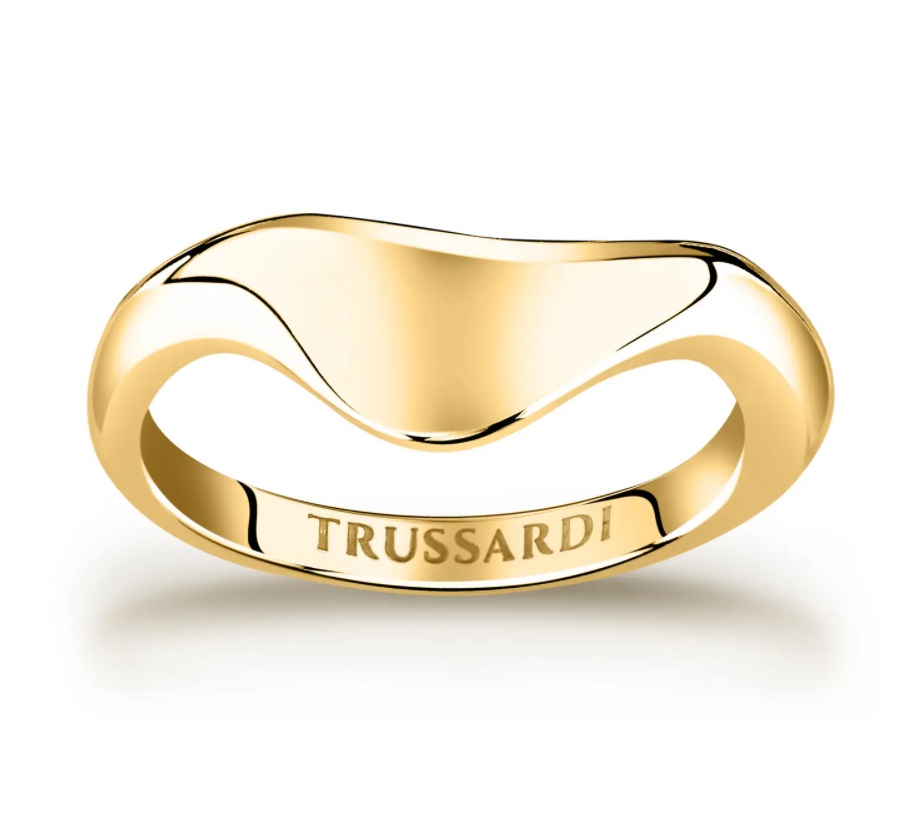 Trussardi Moderný pozlátený prsteň z ocele T-Design TJAXA07 54 mm.